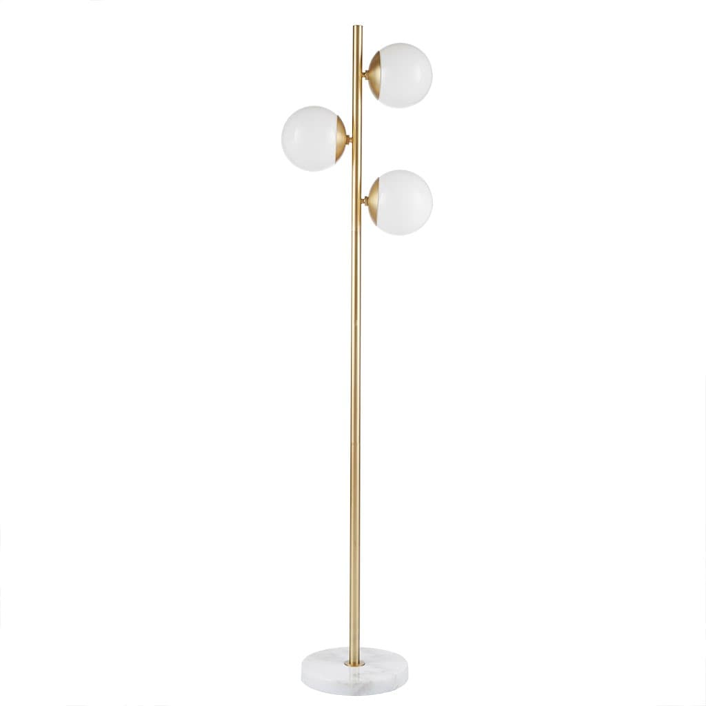 Gracie Mills 7800-451SPM Lindy 3-Globe Light Floor Lamp with Marble Base