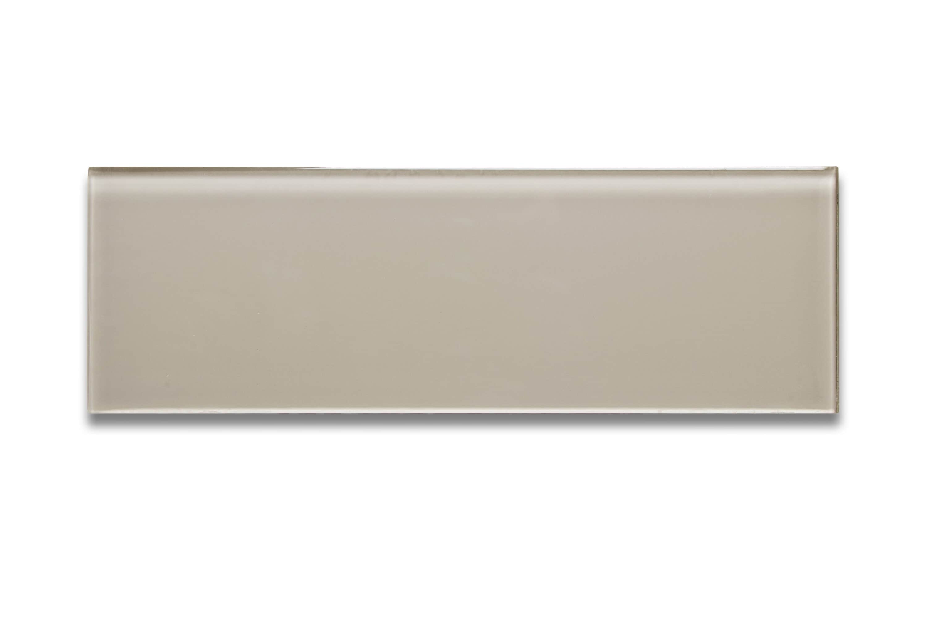 WS Tiles WST-03P Premium Glass Series Taupe 4-in x 12-in Polished Glass Standard Wall Tile ( 5-sq ft Carton )