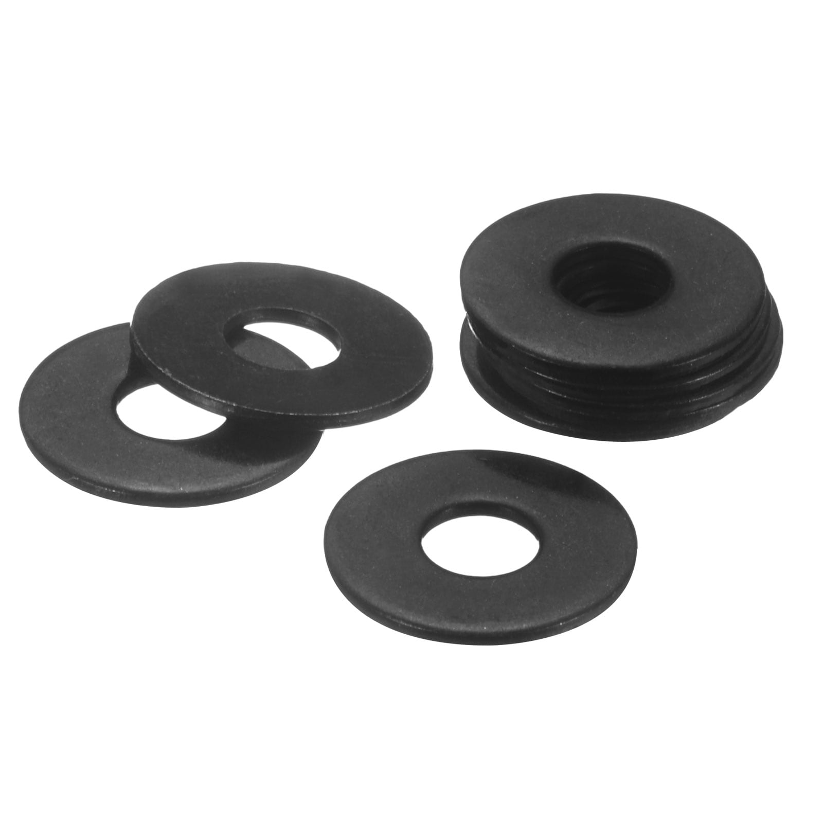 Unique Bargains 75pcs M5 304 Stainless Steel Flat Washers ID 5mm OD 15mm Thickness 1.2mm Round Metal Washers for Screws Bolts Outdoor Construction Black