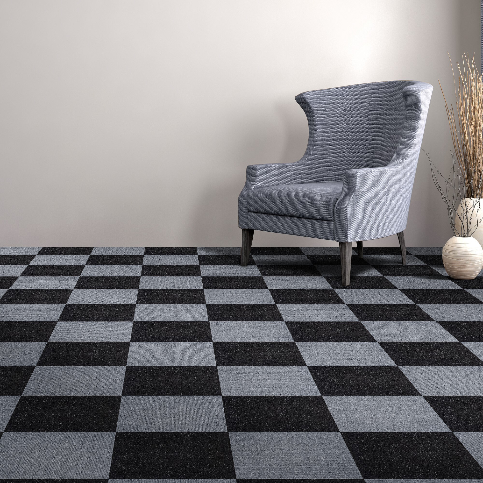 Nexus Smoke 19.7'' x 19.7'' Self Adhesive Polyester Carpet Tile