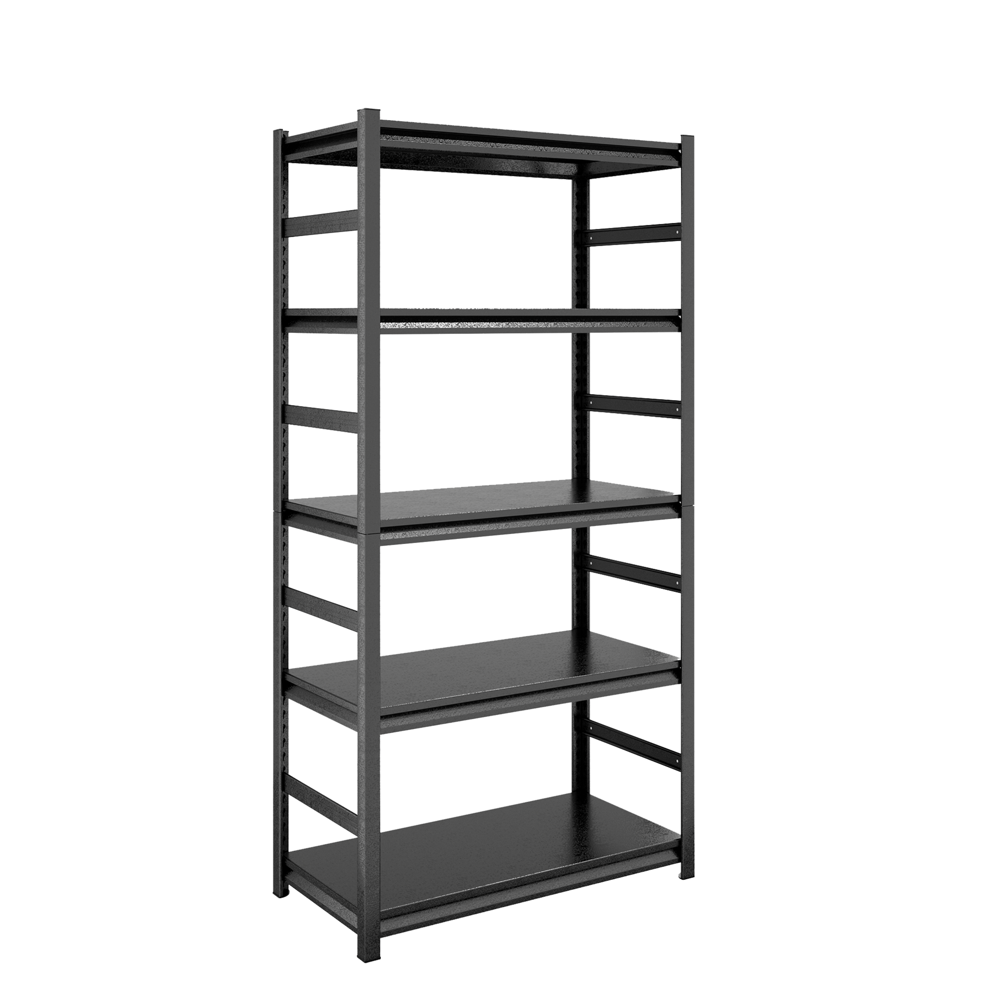 Kahomvis MOR-QPF2-743 Steel Heavy Duty 5 -Tier Utility shelving unit ( 31.5-in W x 15.7-in D x 63-in H ) ( Black , ( 300-lb lbs. Capacity Per Shelf )