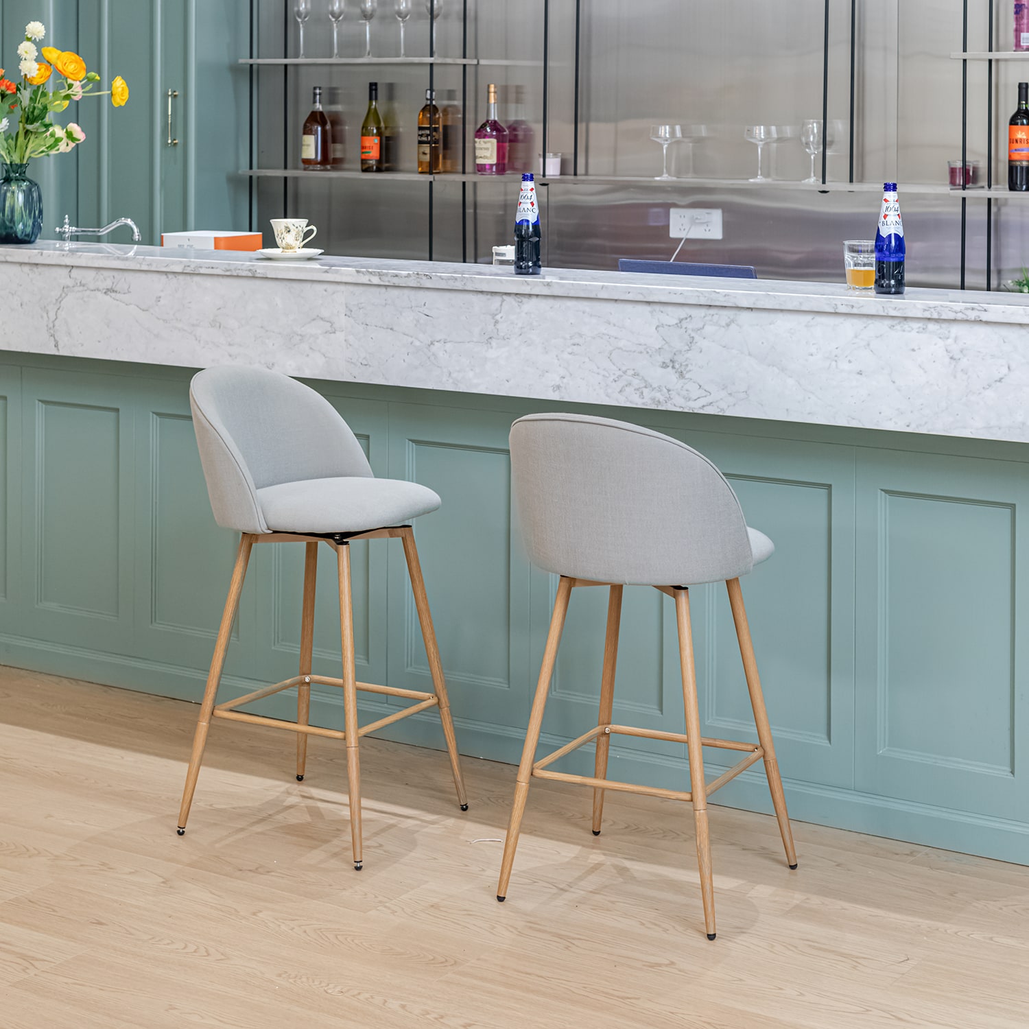 Homy Casa HASEEB GREY 2 stools - View #4