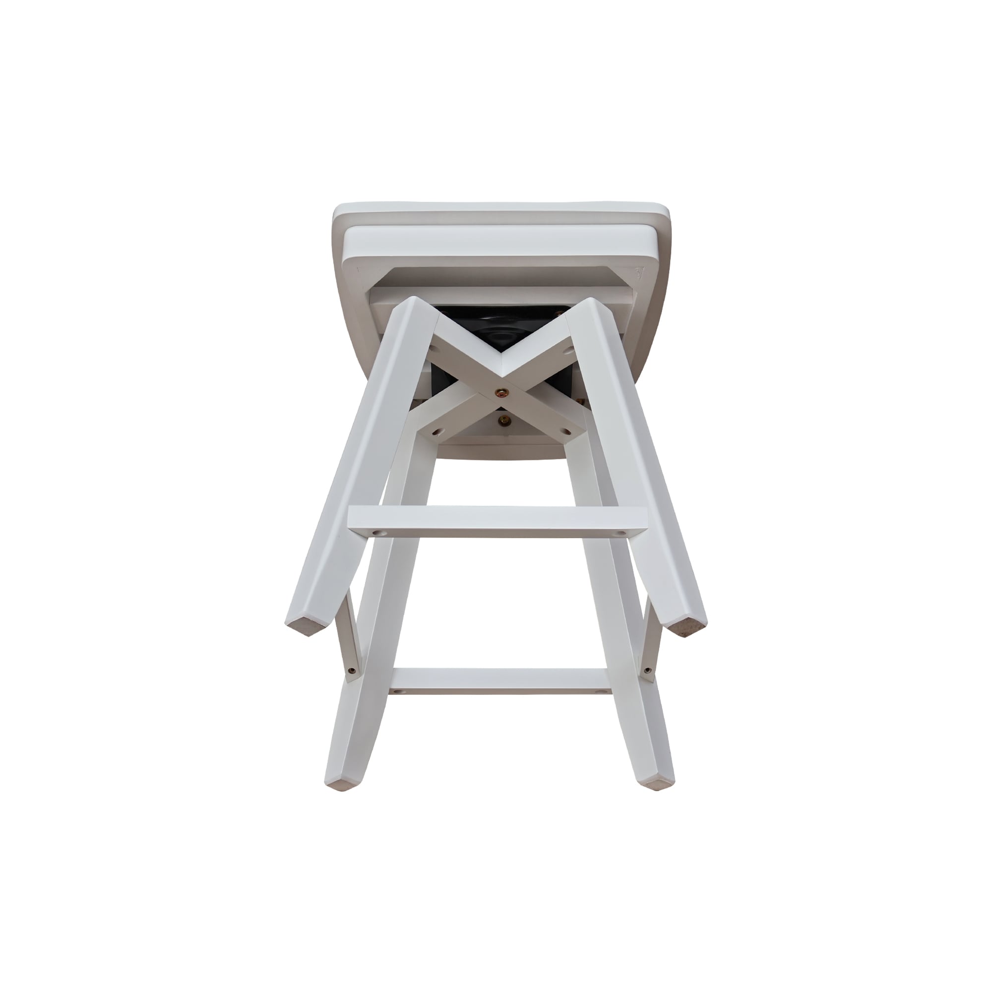 San Remo White Wood Swivel Counter Height Stool