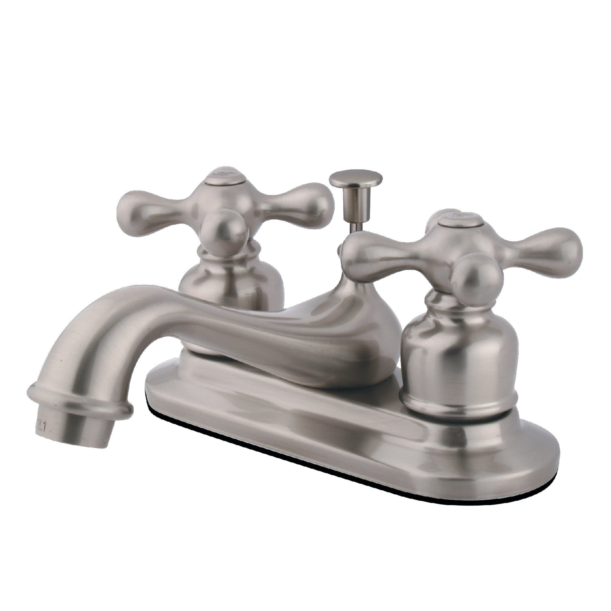 Elements of Design EB608AX Elizabeth Satin nickel 4-in centerset 2-handle Low-arc Residential Handle Bathroom Sink Faucet with Drain