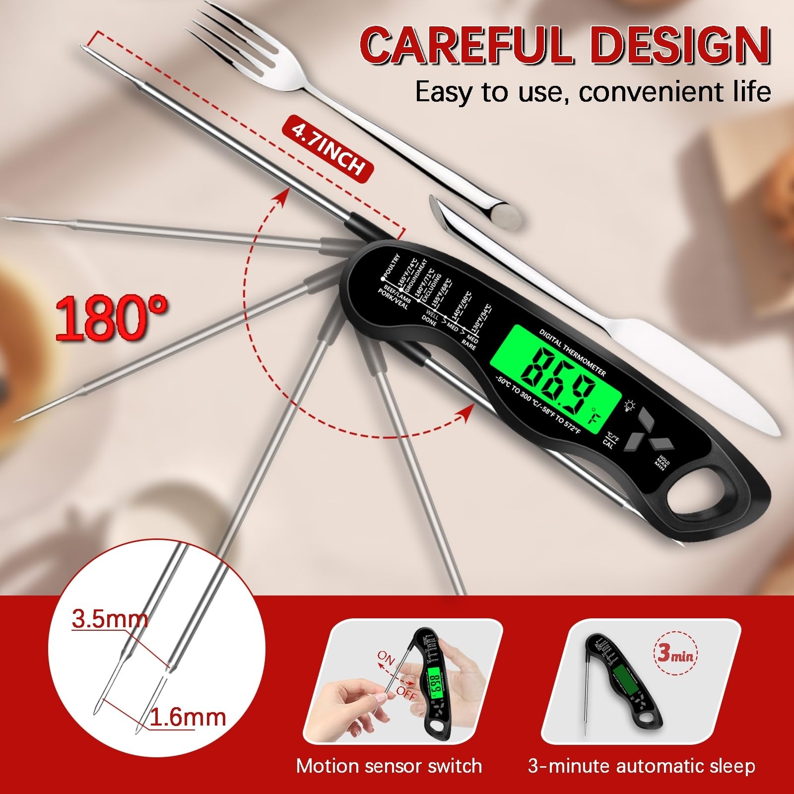 Adrinfly L05AD10074 Grill-Temperature-Gauges - View #5