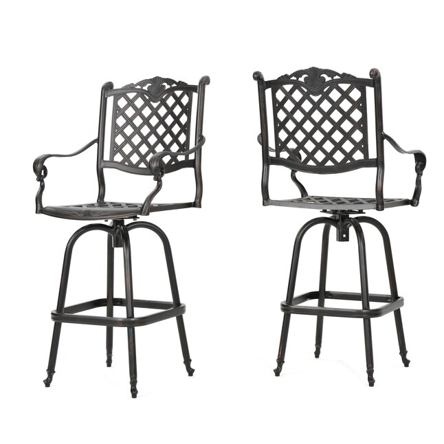Best Ing Home Decor Avon Set Of 2 Copper Metal Frame Swivel Bar Stool Chair S With Woven Seat In The Patio Chairs Department At Com - Avon Home Decor