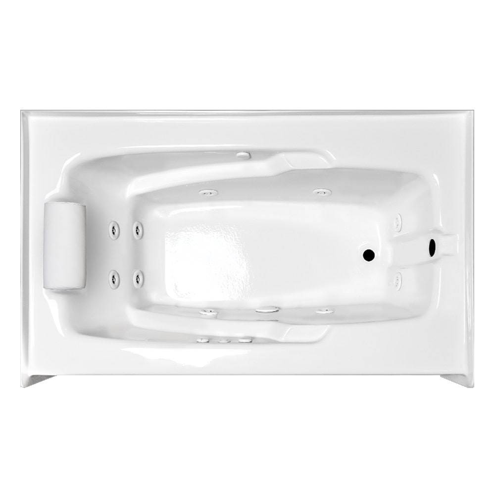 Laurel Mountain Warren ll 36-in x 72-in White Acrylic Oval Drop-In Air Bath  (Front Center Drain) in the Bathtubs department at