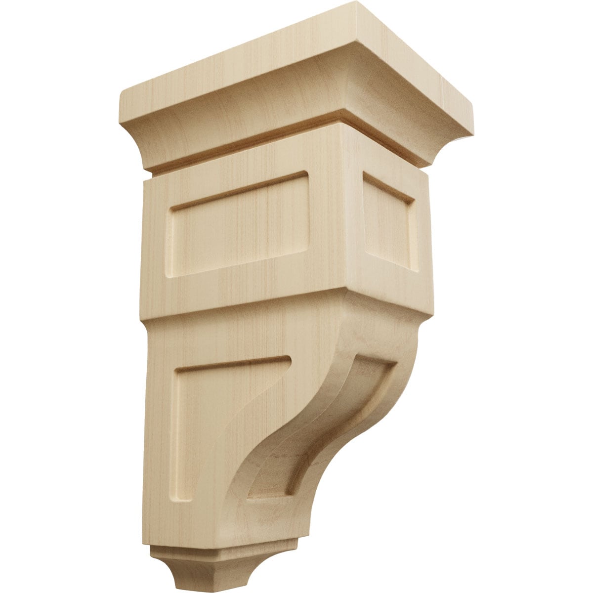 Ekena Millwork CORW05X05X10RYRW 5-in x 5.75-in x 10-in Unfinished Rubberwood Wood Paintable/Stainable Corbel