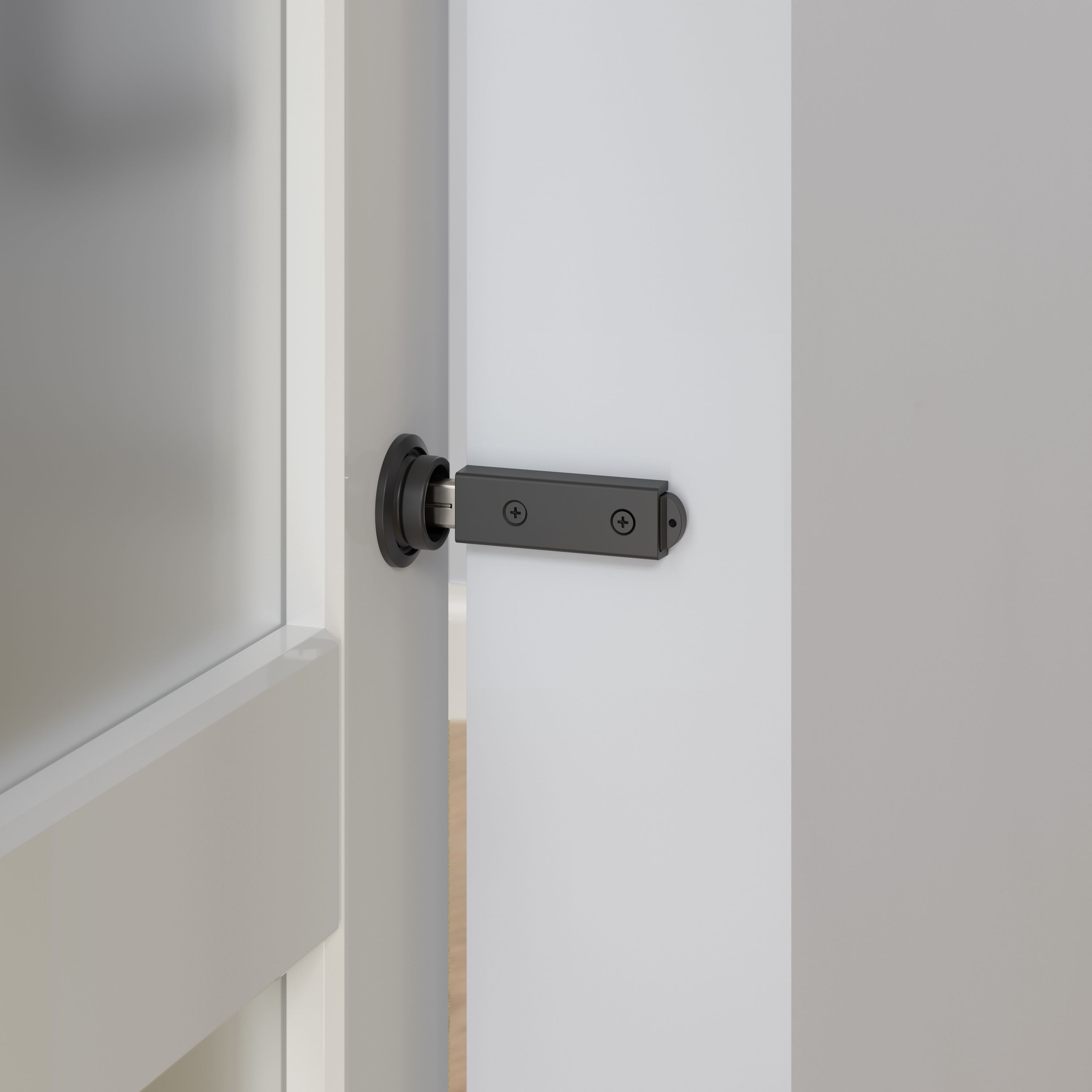 National Hardware Matte Black Indoor/Outdoor Barn Door Lock