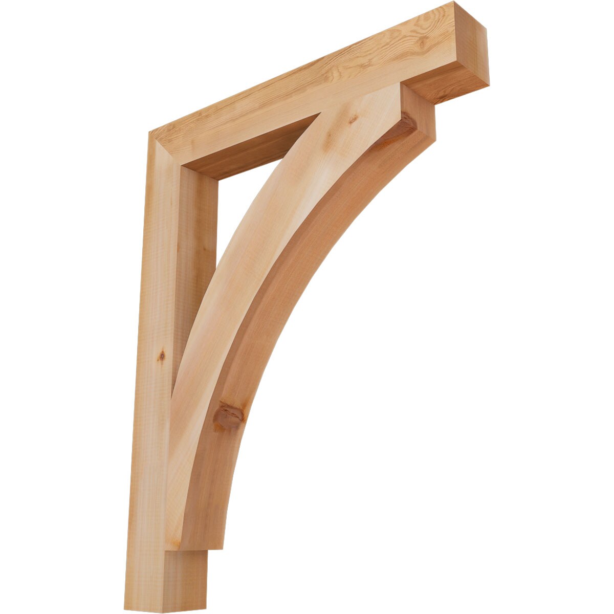 Ekena Millwork BKT04X28X36THR05SWR Thorton block smooth 3-1/2-in x 28-in x 36-in Western red cedar Brown Wood Standard bracket