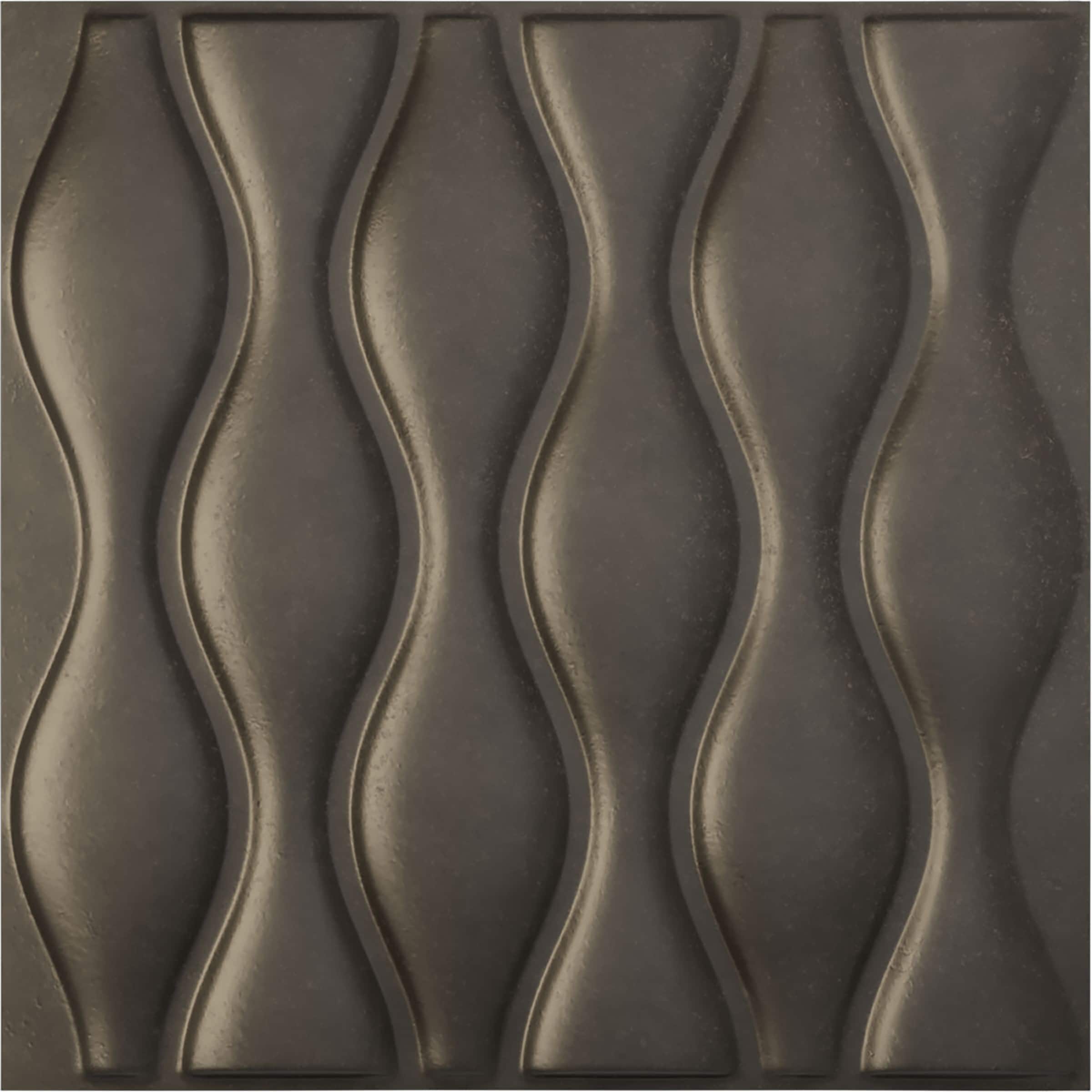 Ekena Millwork WP20X20AIDST-CASE-12 19-5/8-in x 19-5/8-in Embossed Paintable/Stainable Black PVC Abstract Wall Panel ( 12 -Pack, Covers 32.04-sq ft )