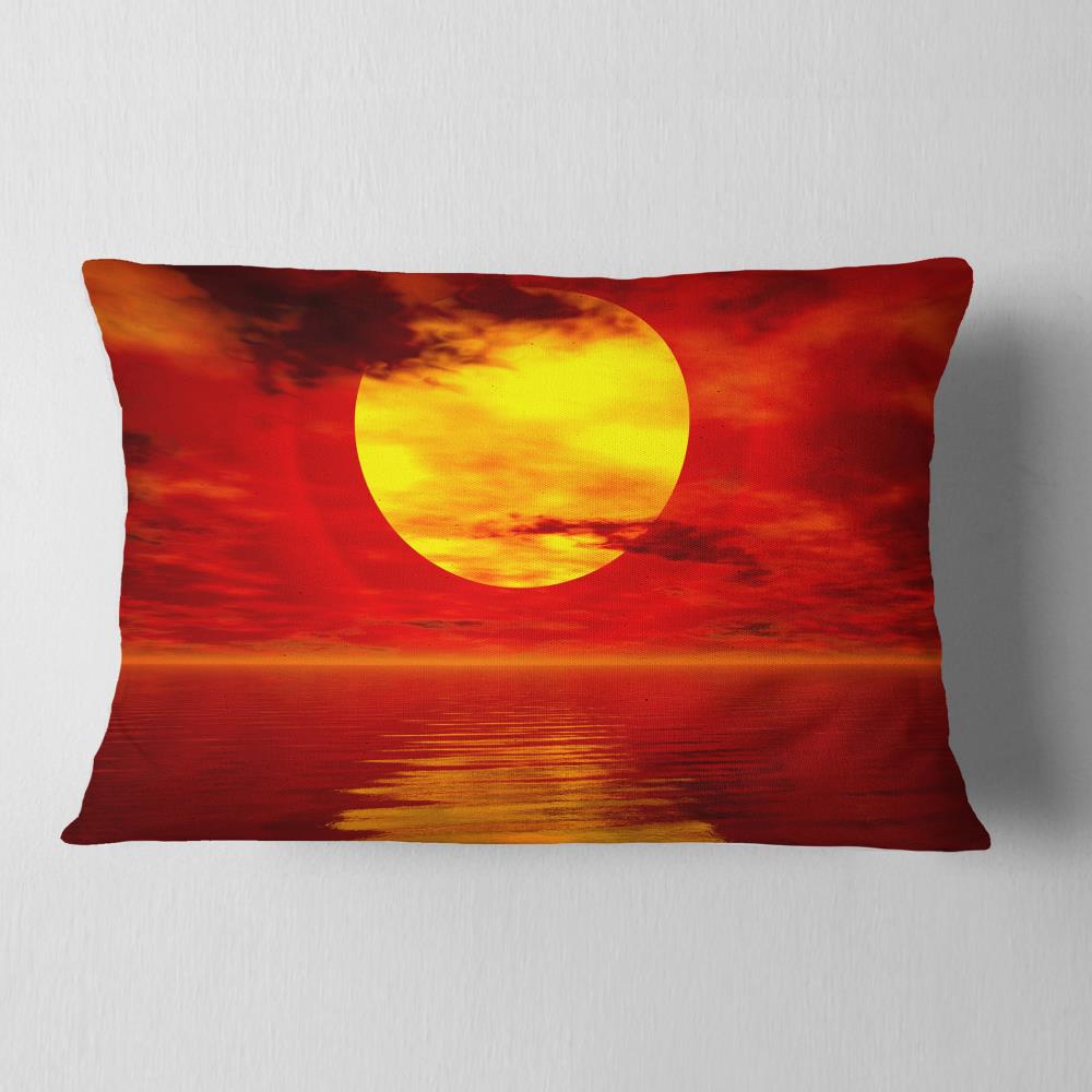 Designart CU10396-12-20 12-in x 20-in Red Indoor Decorative Pillow
