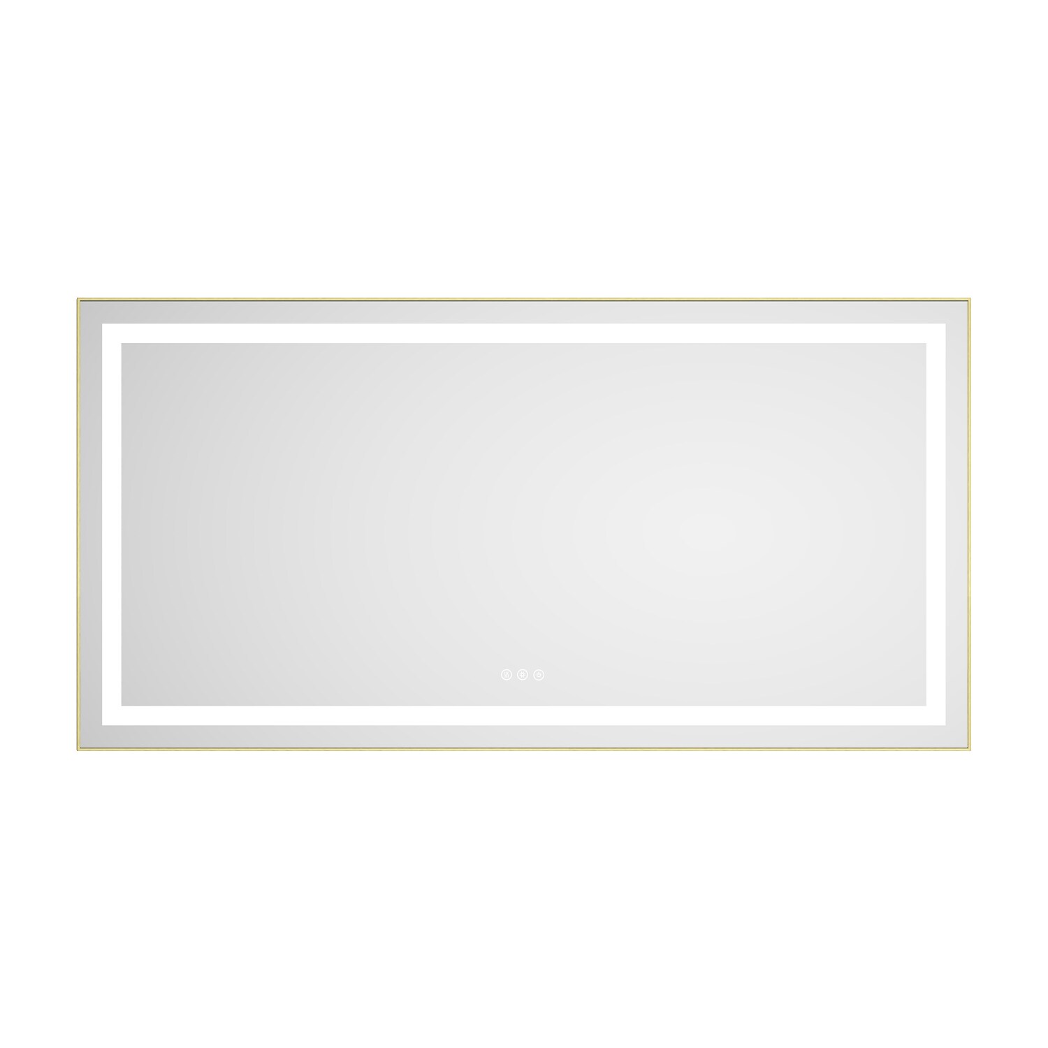 Flynama 55-in W x 28-in H Rectangle Brushed Gold Framed Lighted Wall Mirror
