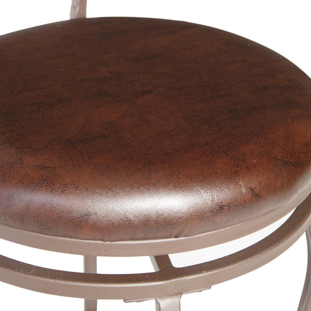 Casey Trio Brown Faux Leather Adjustable Swivel Stools