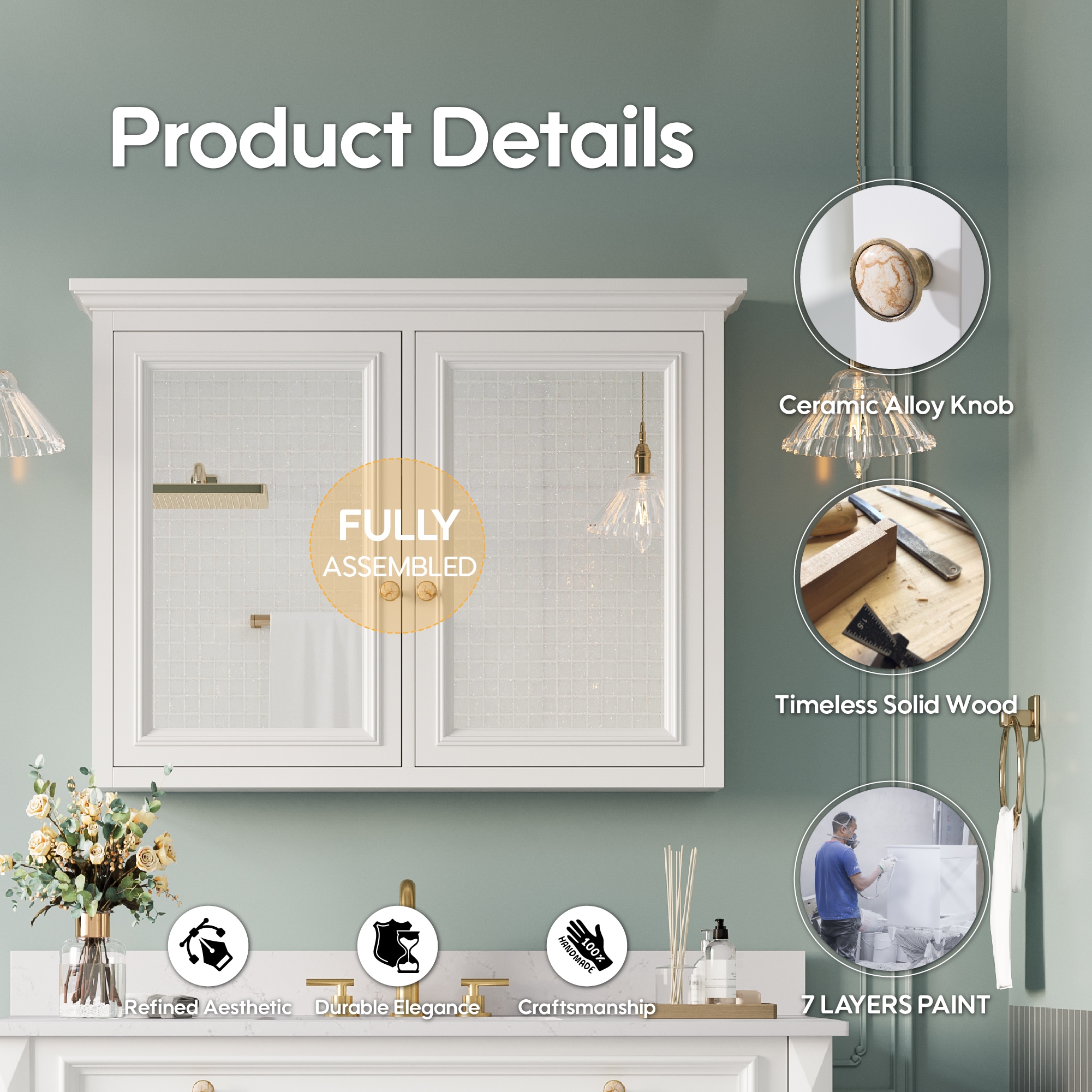 Forclover HM-B4030WT Bathroom-Medicine-Cabinets - View #3
