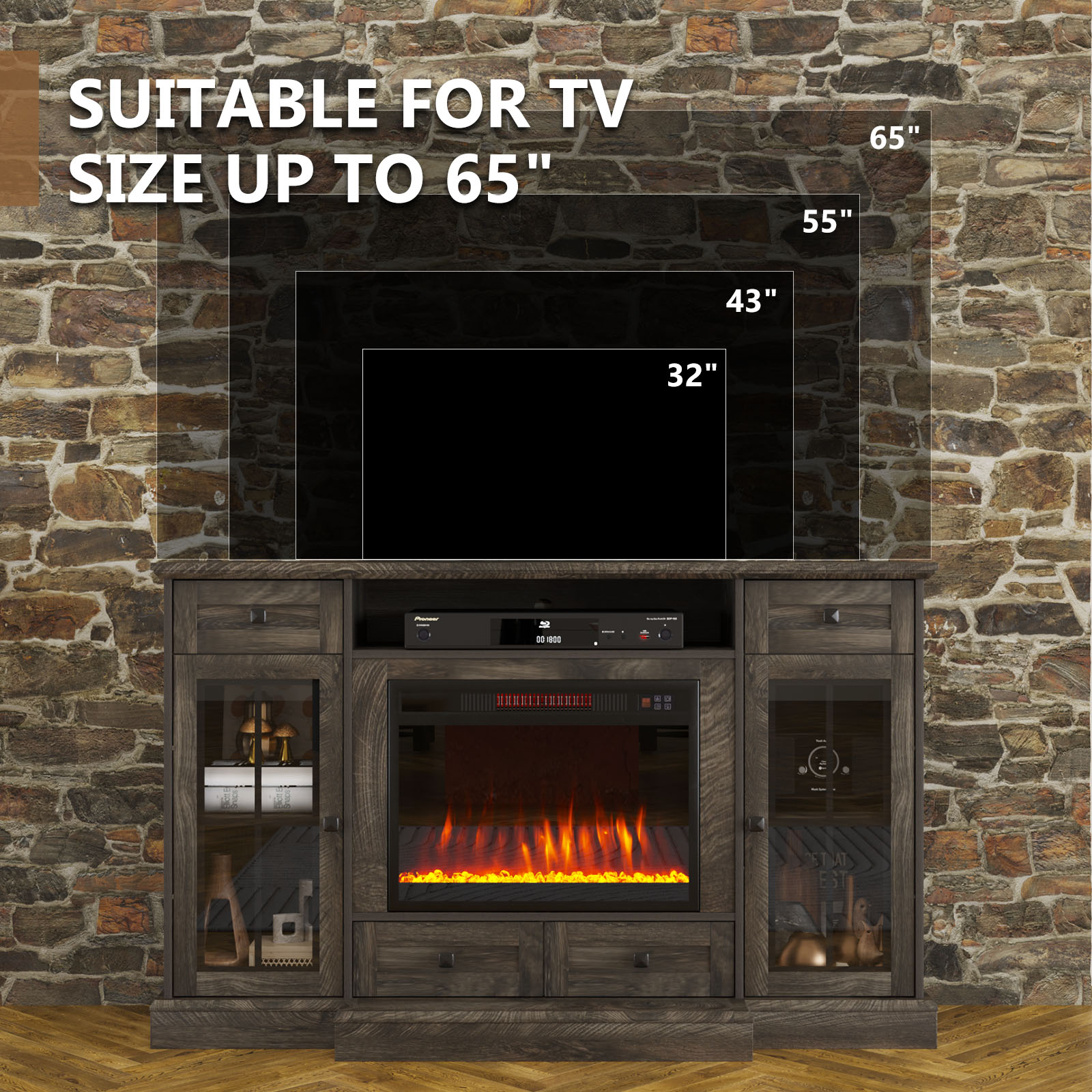 AOXUN H21034GR+H20024 Electric-Fireplaces - View #6