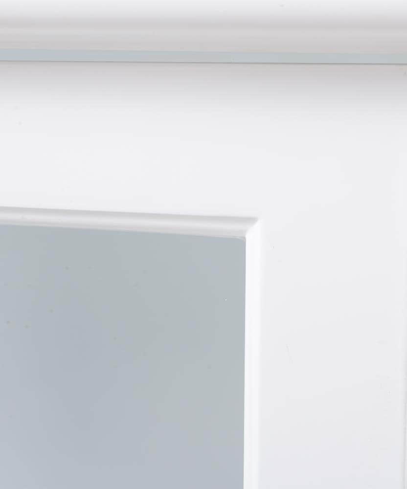 White MDF Glass Door Curio Cabinet with Shelves