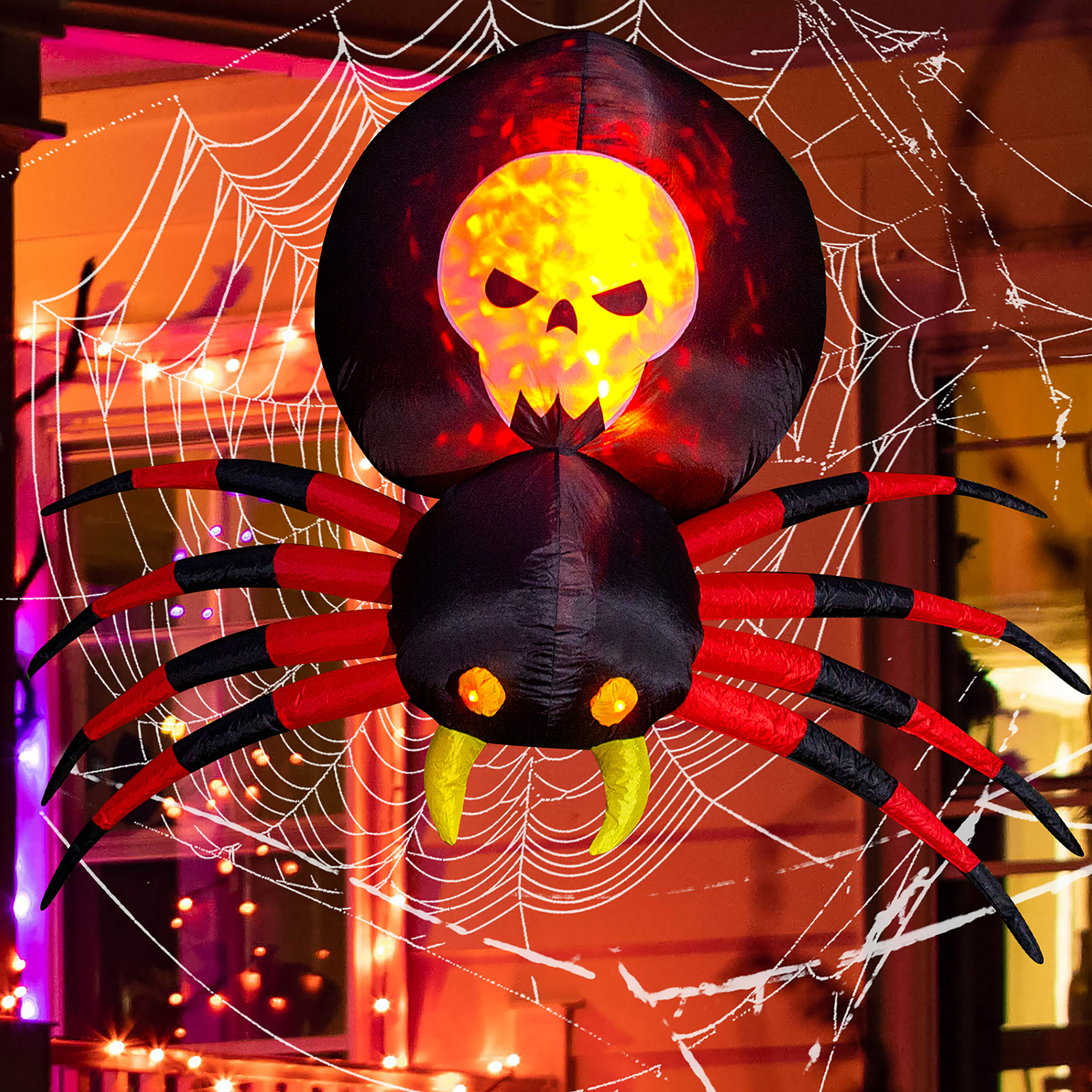 Spider 10-Foot-Long Outdoor Halloween Decorations & Inflatables at ...