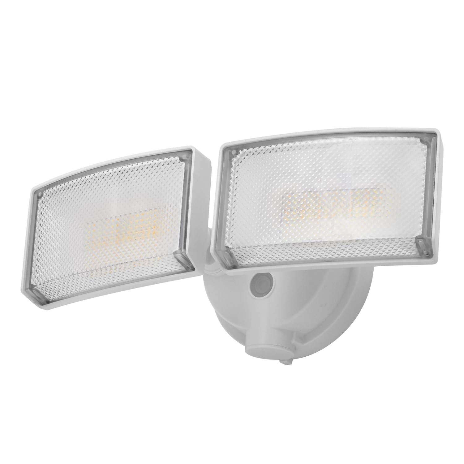 Lukvuzo  30W 3000 Lumen LED Dual Head Flood Light White Adjustable 3000K 5000K IP65 Waterproof Outdoor Security Light 1 Pack Wall or Eave Mount