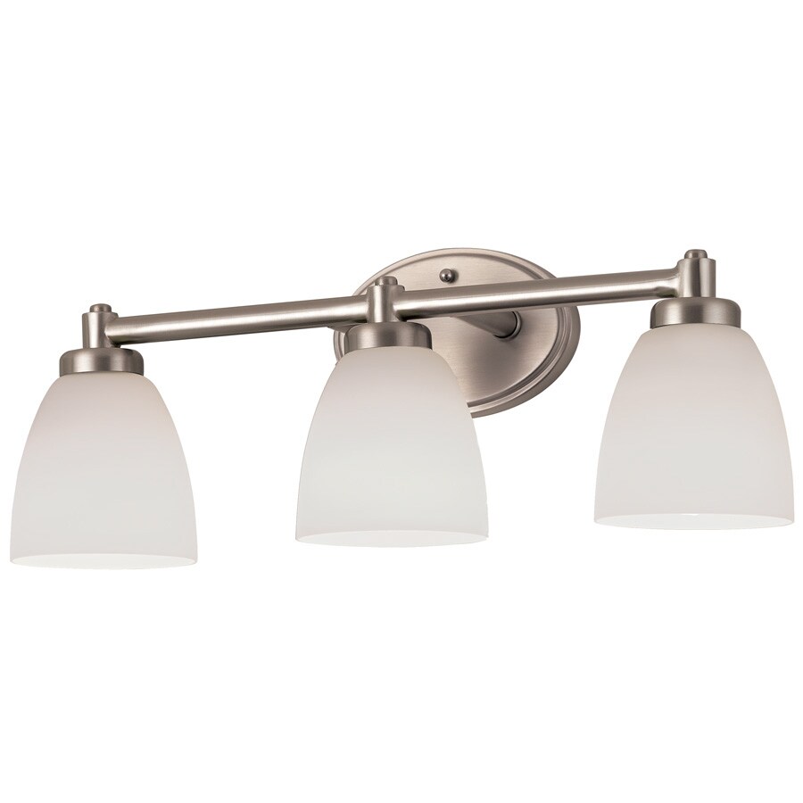 Portfolio WL9360 22-in 3 -Light Brushed Nickel Transitional Vanity light