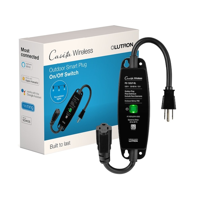 Lutron Caseta 120-Volt 1-Outlet Outdoor Smart Plug in the Smart