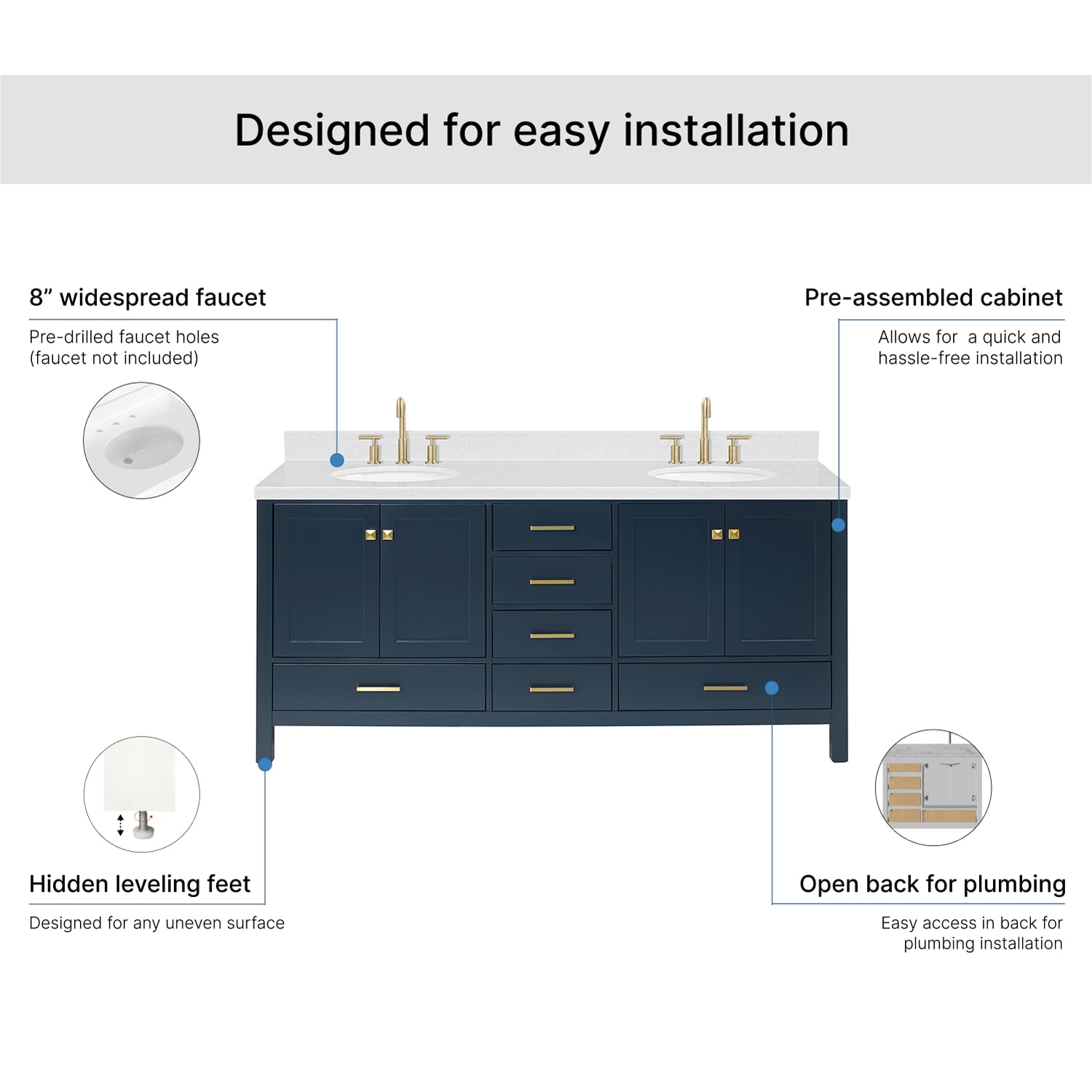 ARIEL A072DCQOVOMNB Bath-Vanity-Combo - View #7