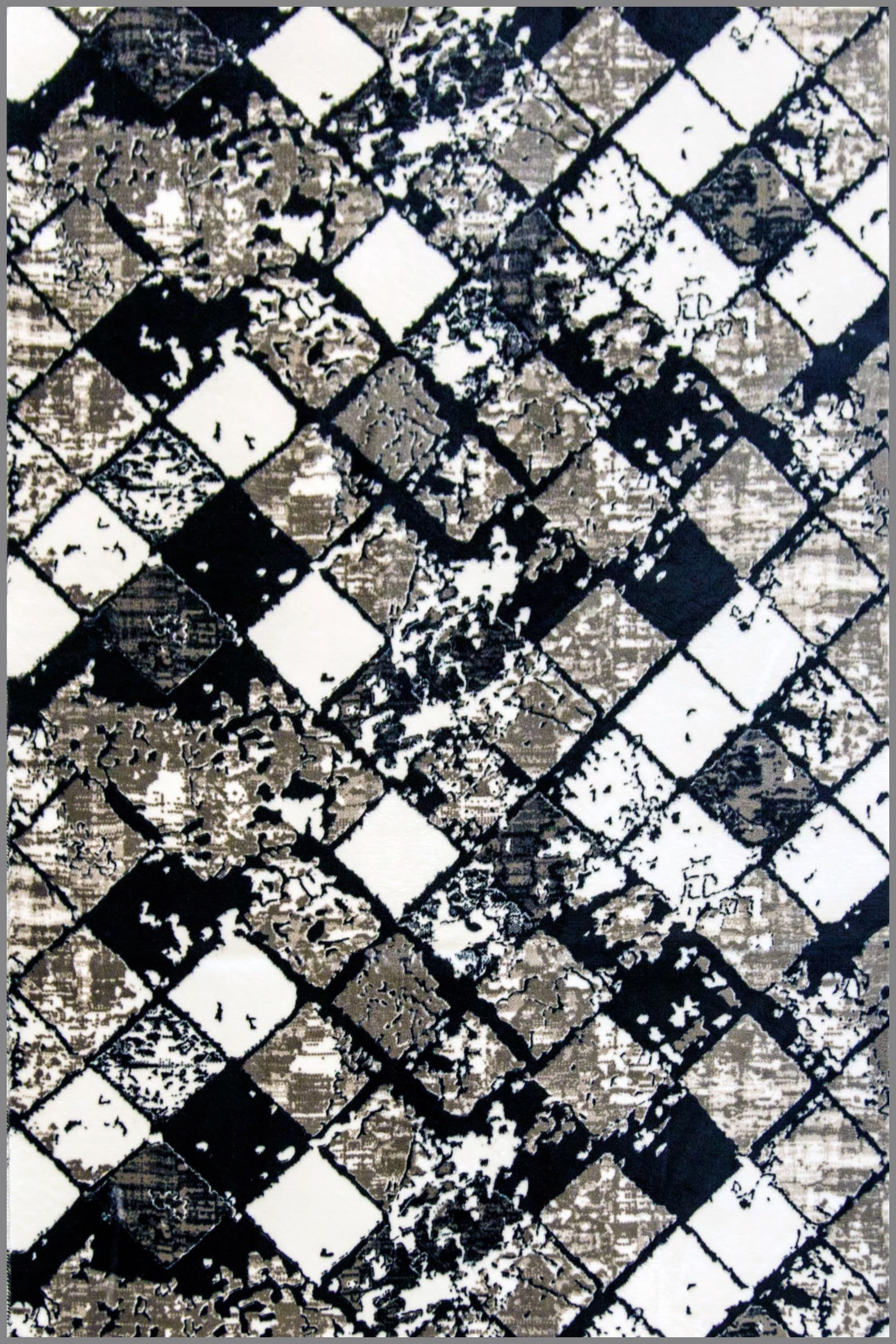 MSRUGS NWR250BRNBLC16.24 Newruz 2 x 3 Brown-brown/black Indoor Abstract Mid-century Modern Runner Rug