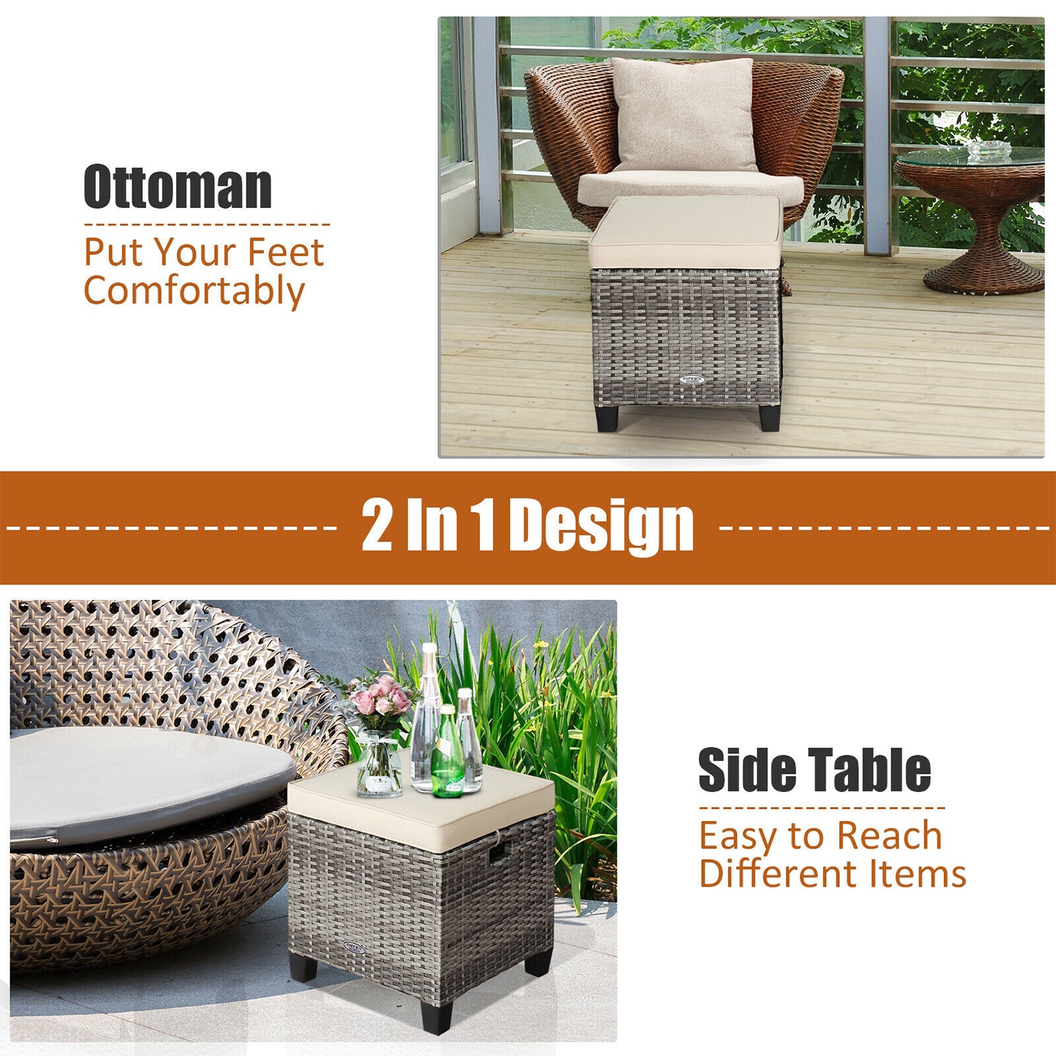 Forclover HYFE-67568WH Stools-Ottomans - View #11