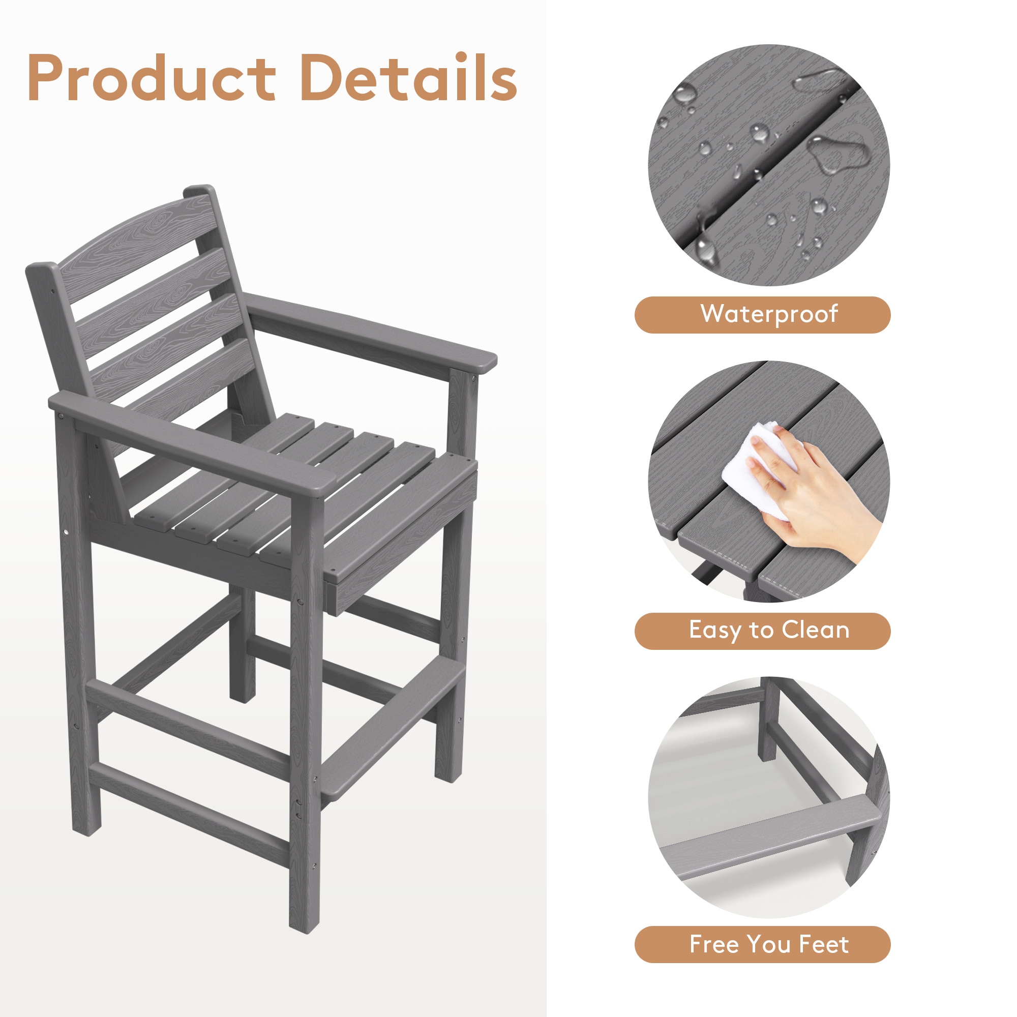 VOUA GBY02-GY Patio-Chairs - View #4