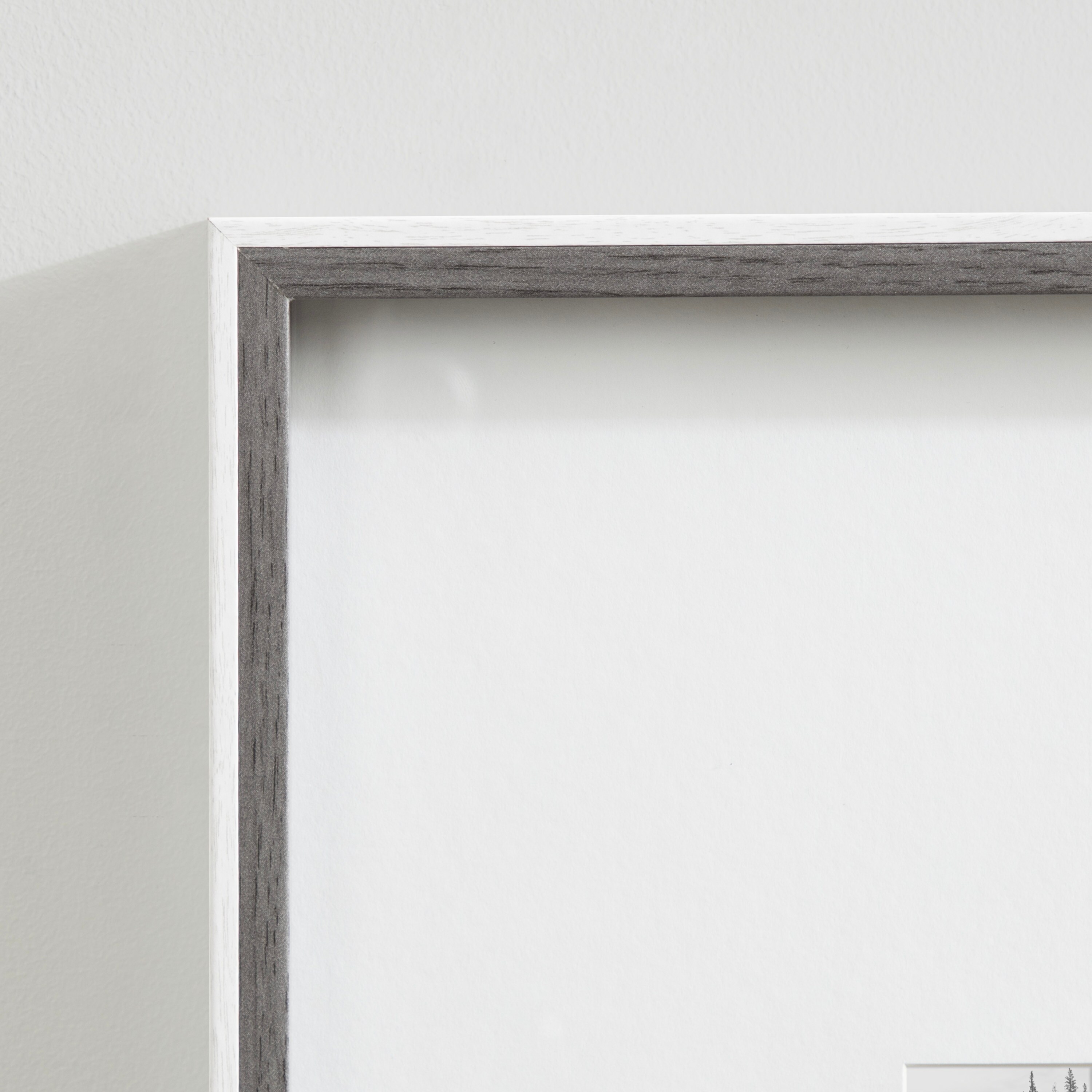 Gray and White Wood 16x20 Matted Photo Frame Set