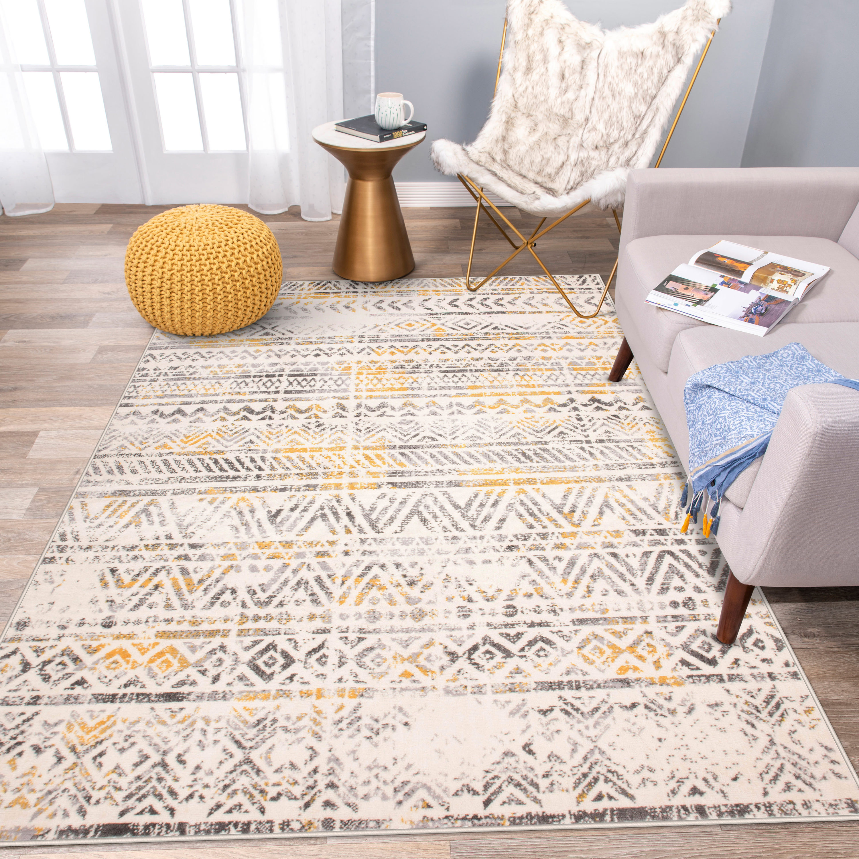 Ladole Rugs Abstract Pattern Home Decor Indoor Area Rug - Amazing Premium  Carpet for Living Room, Bedroom, Dining Room, Kitchen, and Office - Cream
