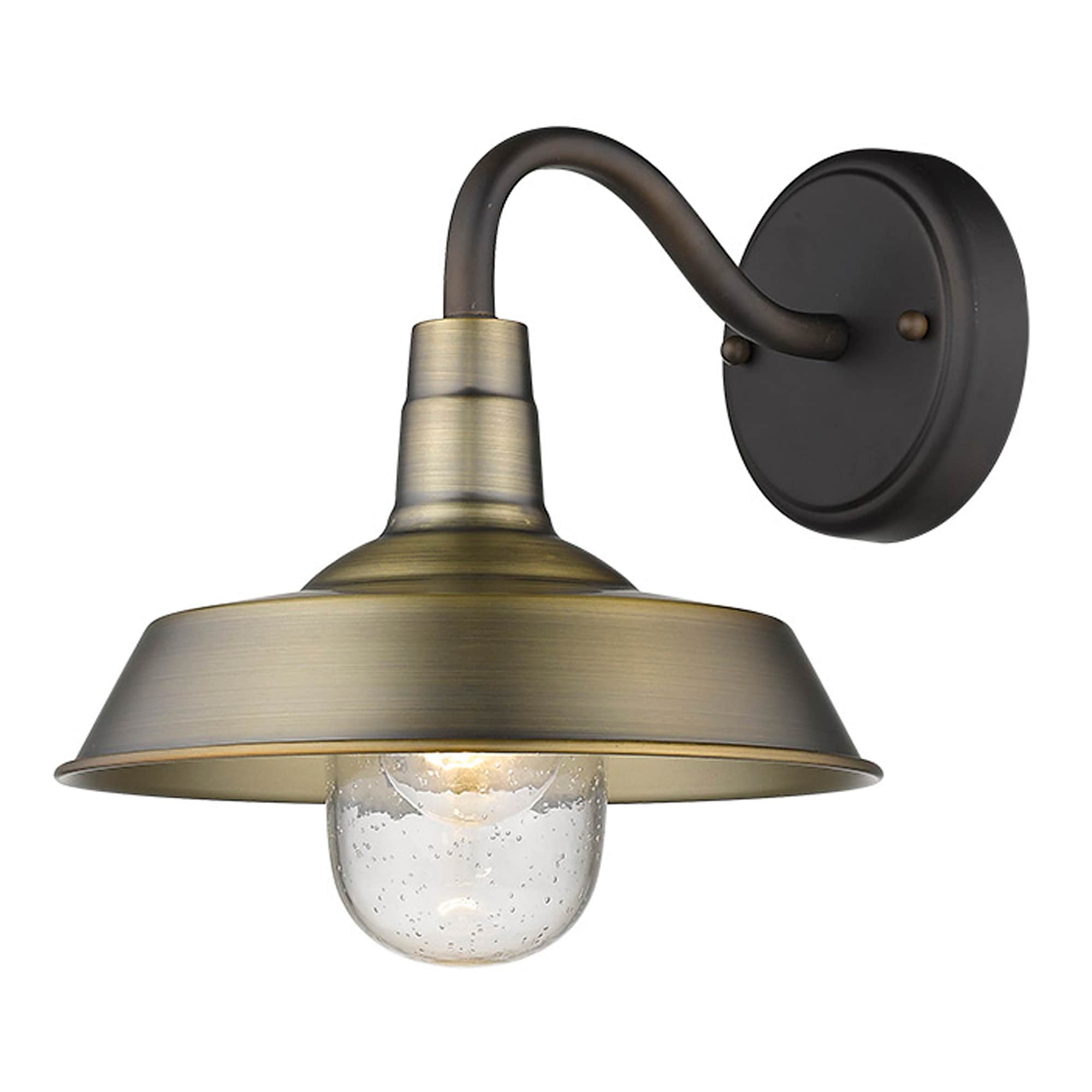 Burry 12" Antique Brass Dimmable Direct Wired Wall Light