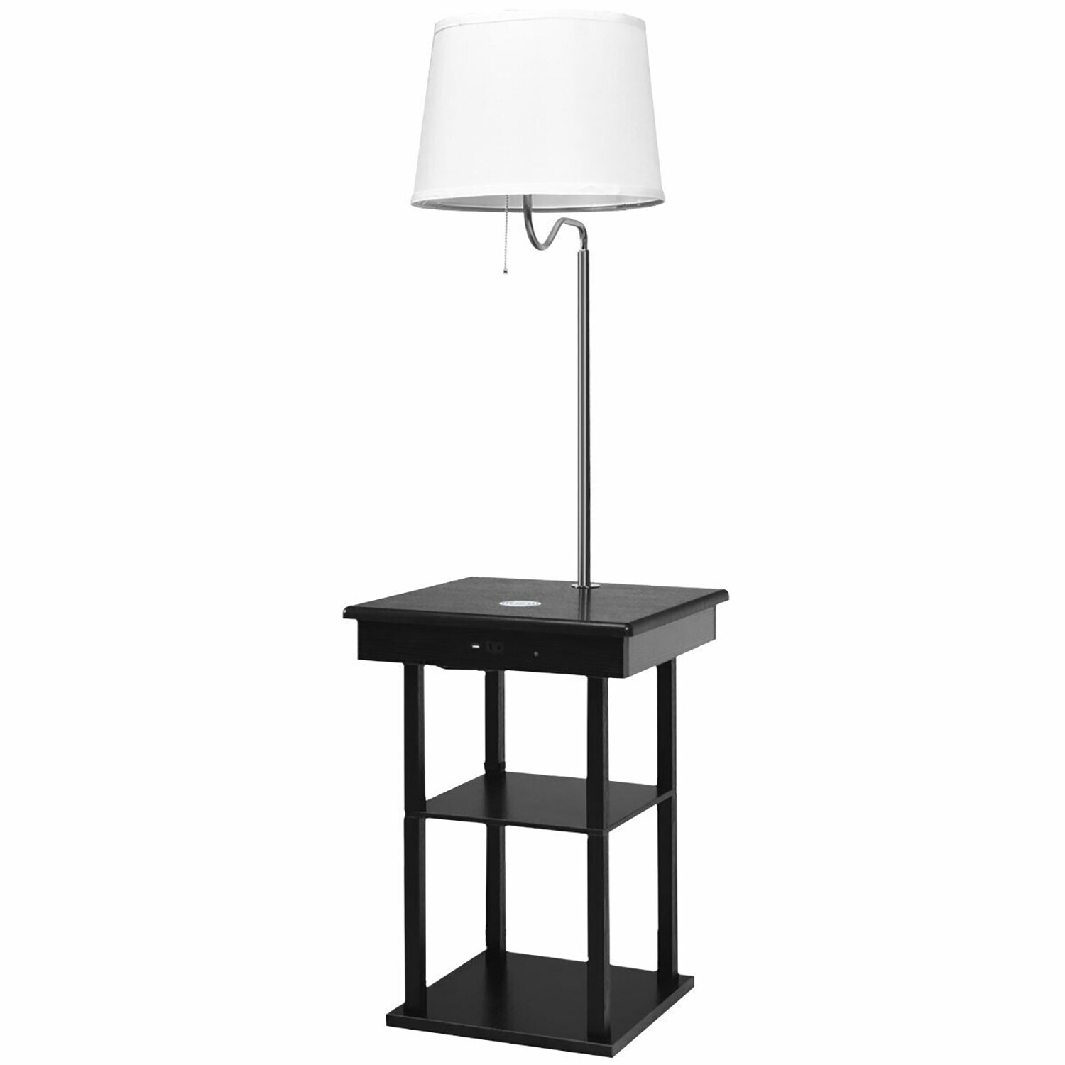 WELLFOR Floor Lamp 58-in Black and White Shelf Floor Lamp in the Floor ...