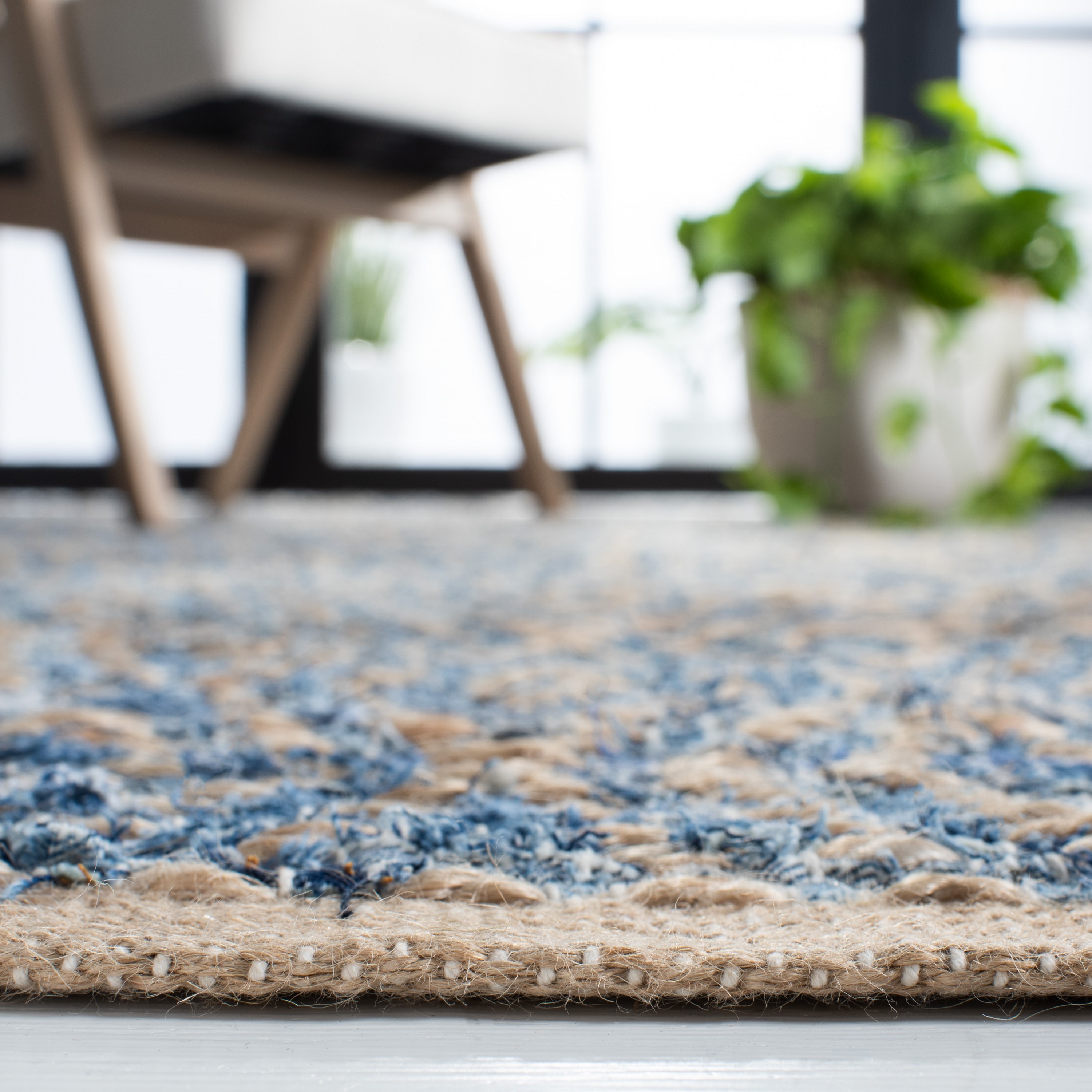Cape Cod 8' x 10' Blue and Natural Wool Area Rug