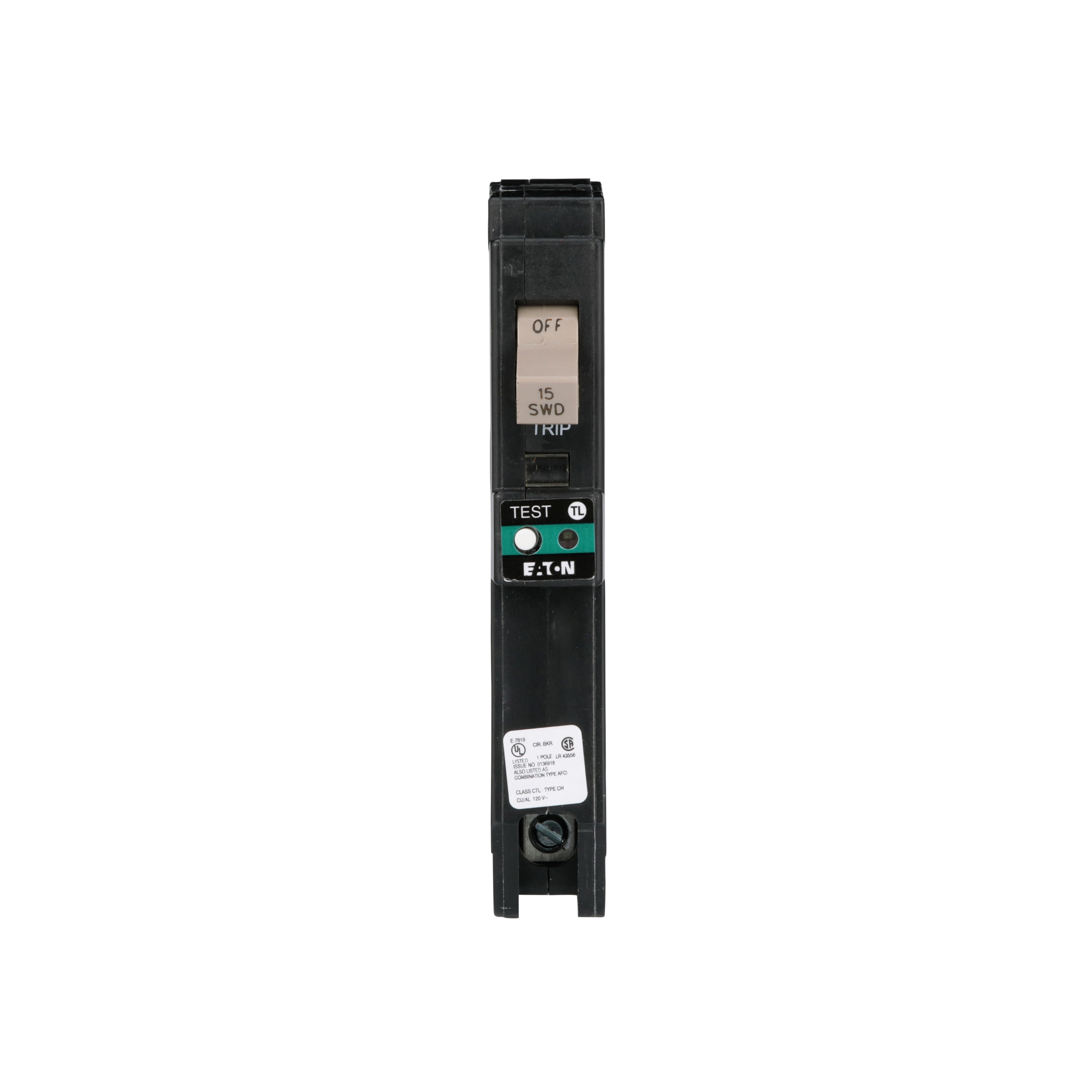 Eaton CHFP115AFCS Type CH 15-amp 1 -Pole Combination arc fault Circuit Breaker