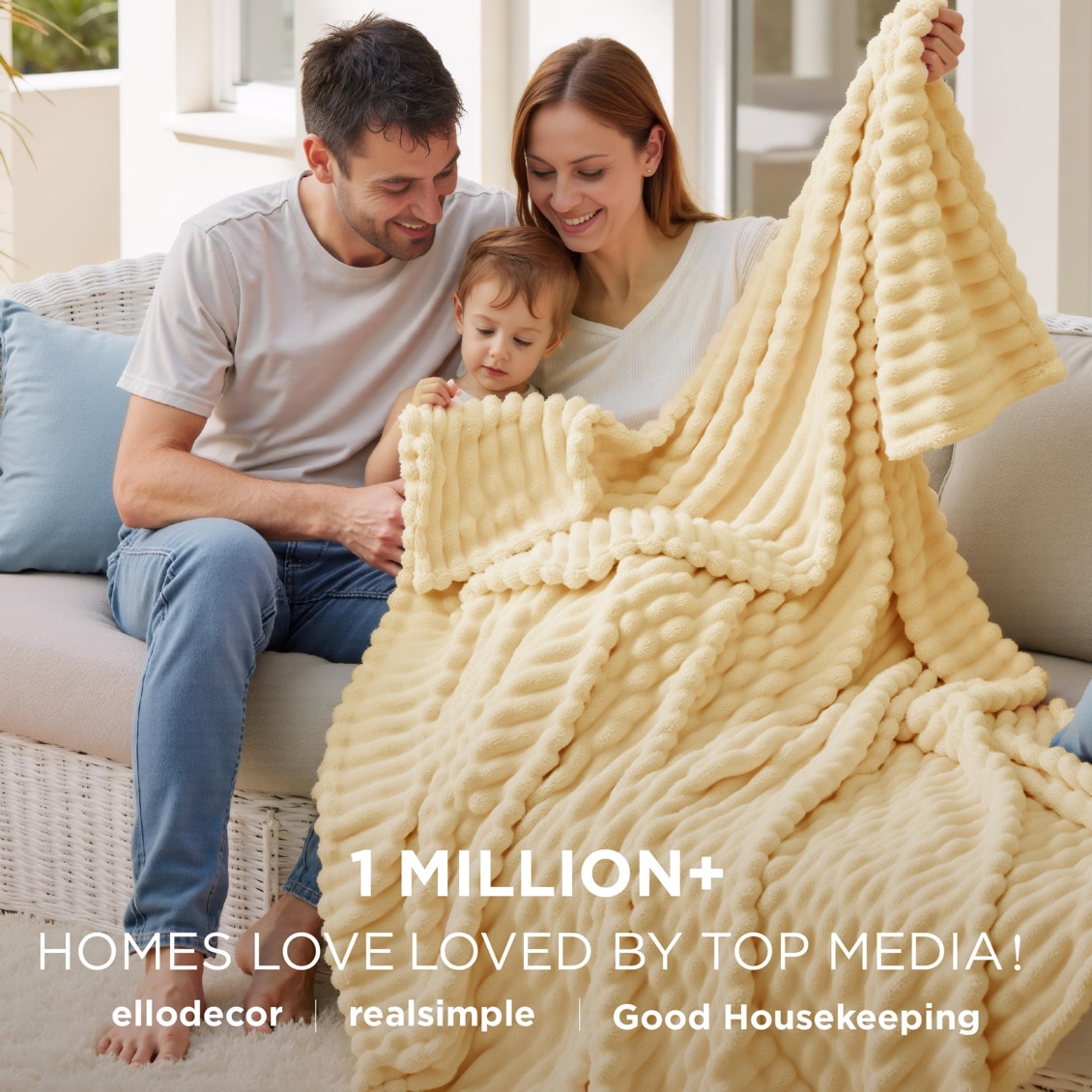 Bedsure Throw Flannel Fleece Blanket 50x60 Inches Yellow Warmth Comfort Afternoon Nap Bed Couch Indoor Outdoor Use All Year Round Fluffy Softness Sensitive Natural Fibers Valentine Blankets Women Girls
