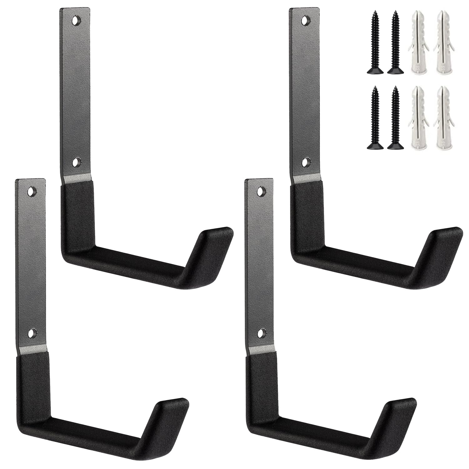 Aoibox  Heavy Duty Steel Wall Mount Utility Hooks 4 Pack Large U Hooks with PVC Anti Slip Coating for Garage Storage