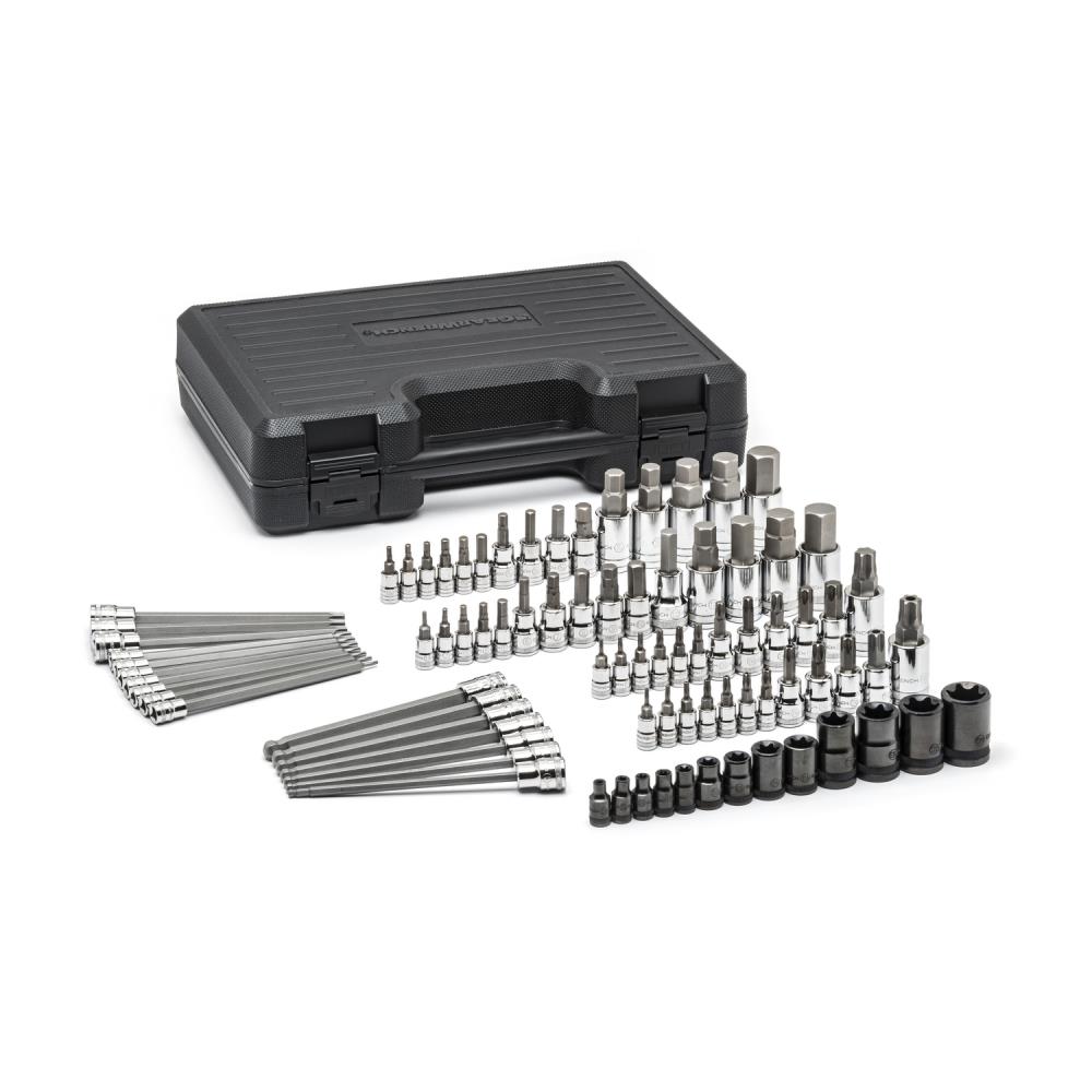 GEARWRENCH 84 Piece 1 2 in 3 8 in 1 4 in Drive Set Hex Torx Bit Standard SAE and Metric Combination Driver Socket Set at Lowes