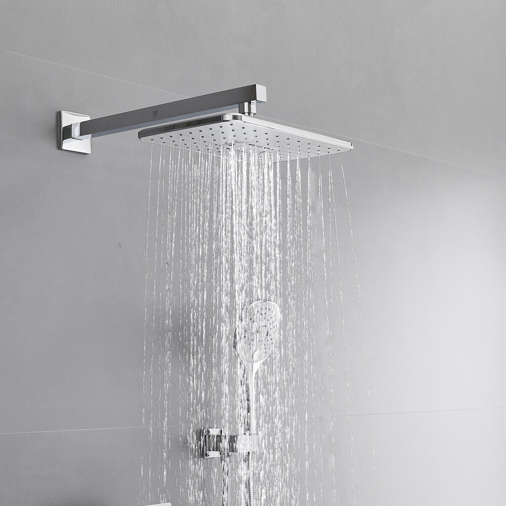 Shower Faucet Set Polish Chrome Bathroom Rain Shower System SUS304