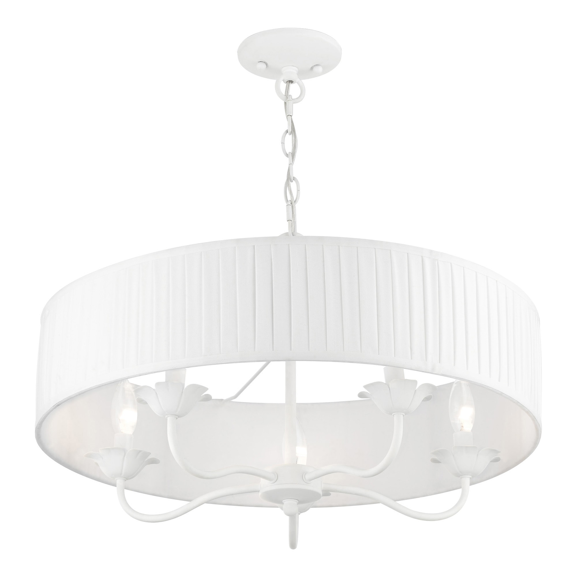 Edinburgh 23" White Glass Drum Pendant Light