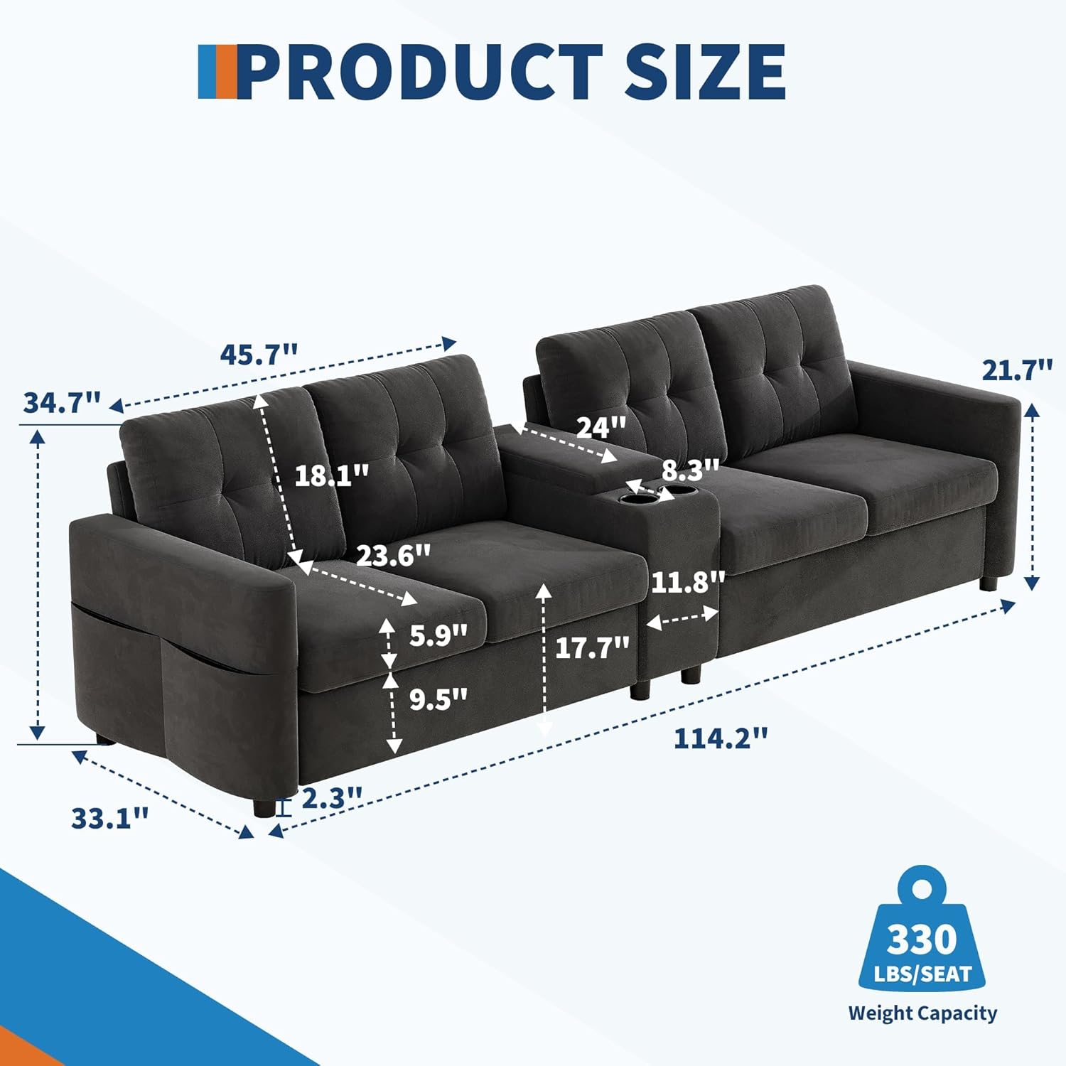 Qeetex LHF-SF-QTY9U8039 Sofas-Loveseats - View #2