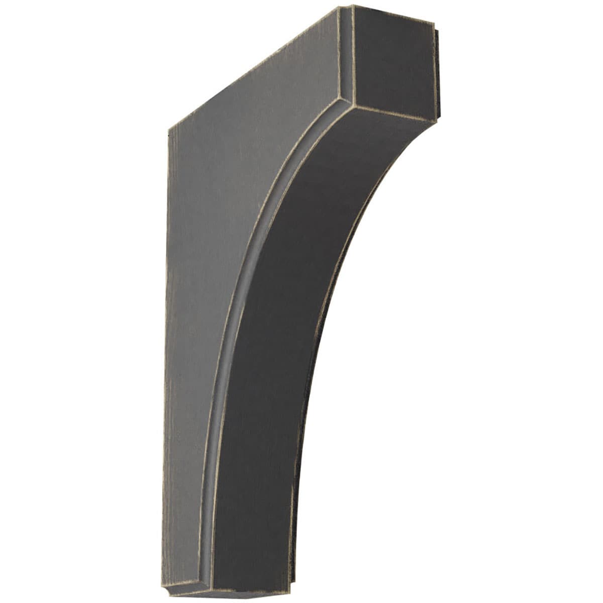 Ekena Millwork BKTWD02X06X08CVBL Clarksville 1-3/4-in x 6-in x 8-in Rubberwood Black Wood Standard Bracket