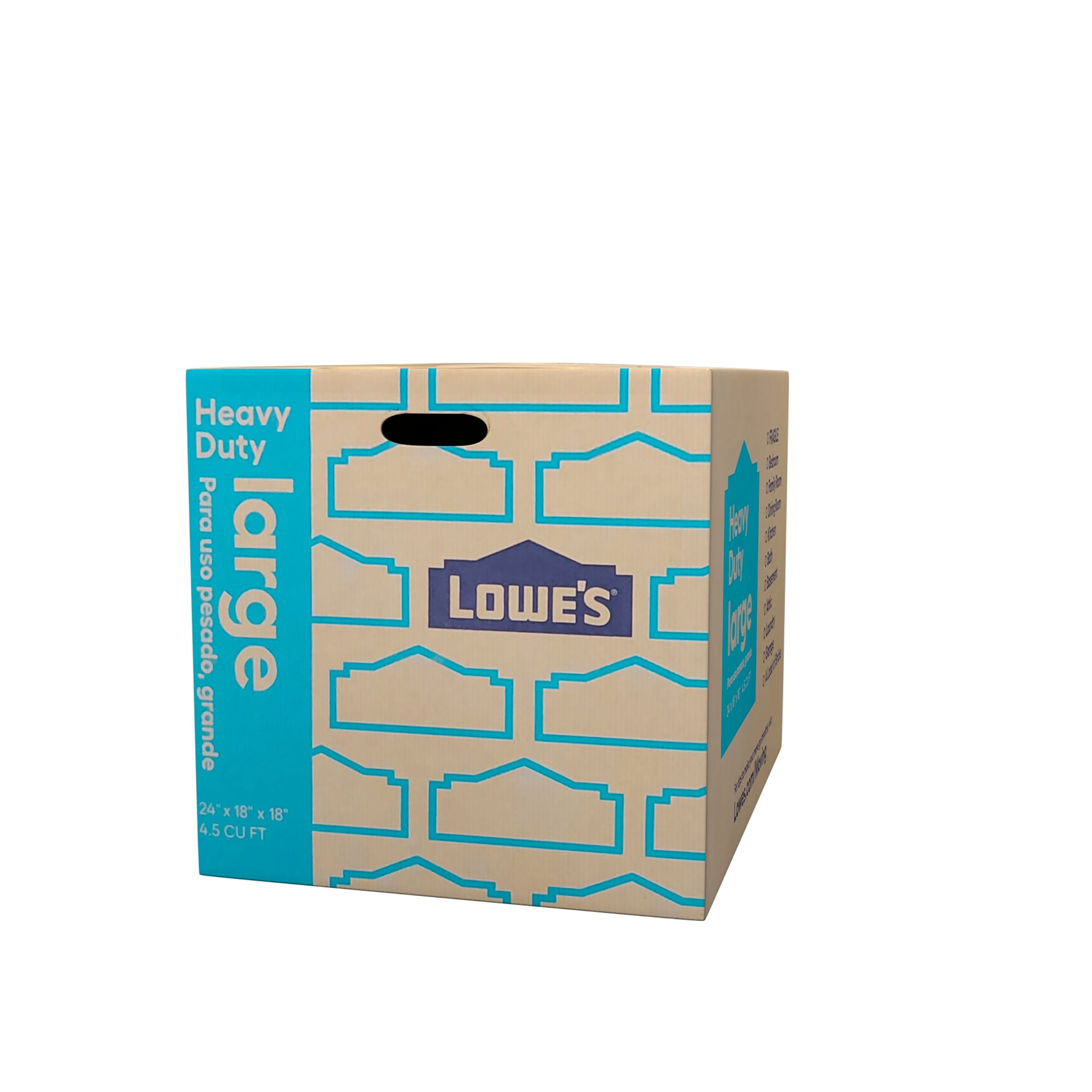 Lowe's 24-in W x 18-in H x 18-in D Large Heavy Duty Cardboard Moving Box  with Handle Holes in the Moving Boxes department at