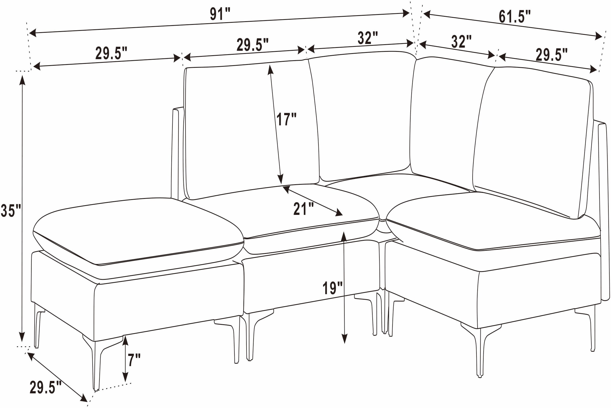 Tinyhomie LW-WEM-5907 Sofas-Loveseats - View #6