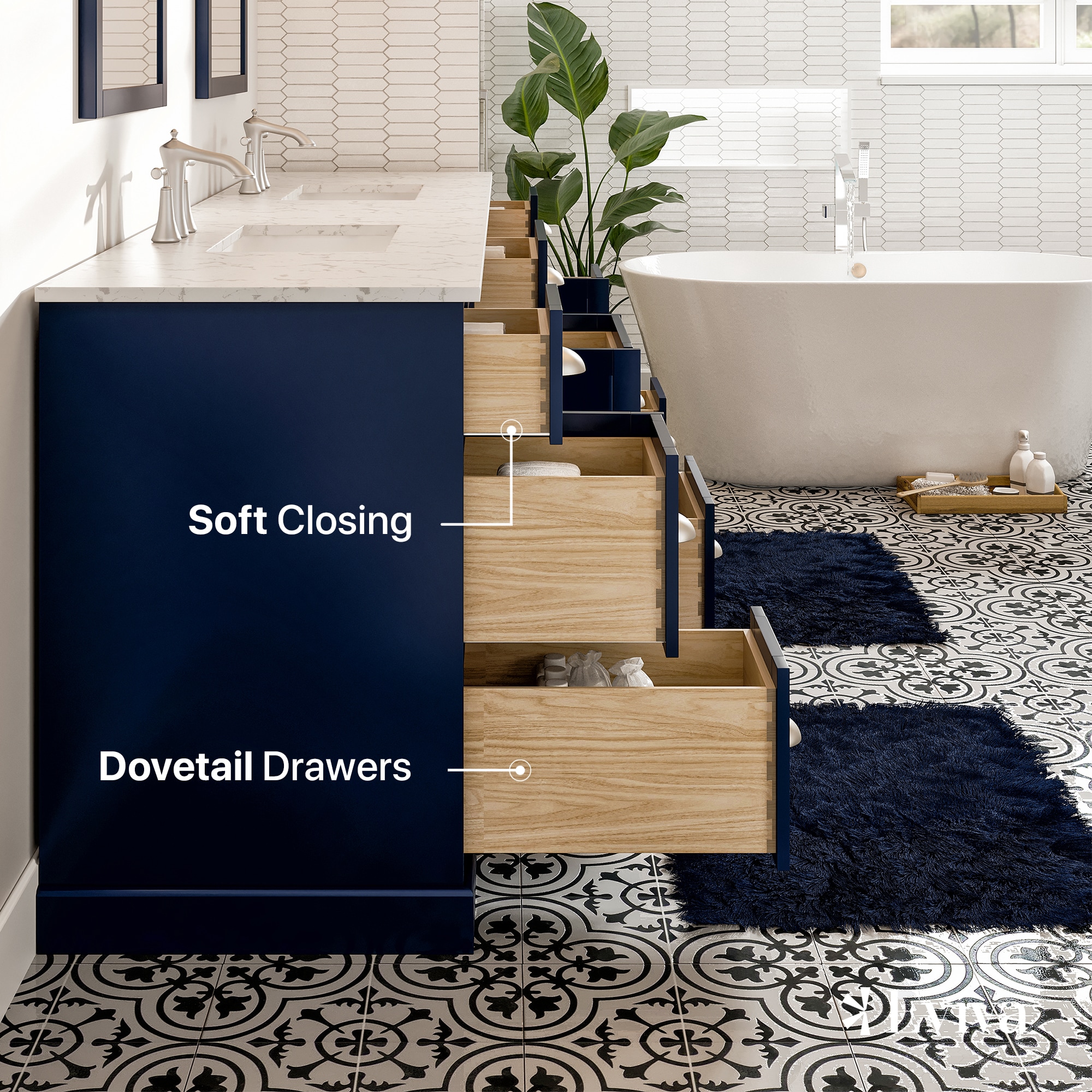 Eviva EVVN666-84BLU Bath-Vanity-Combo - View #5