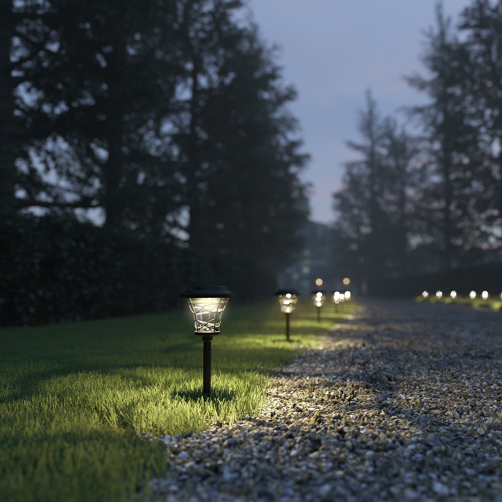 Black Solar Powered Integrated LED Pathway Light Multipack