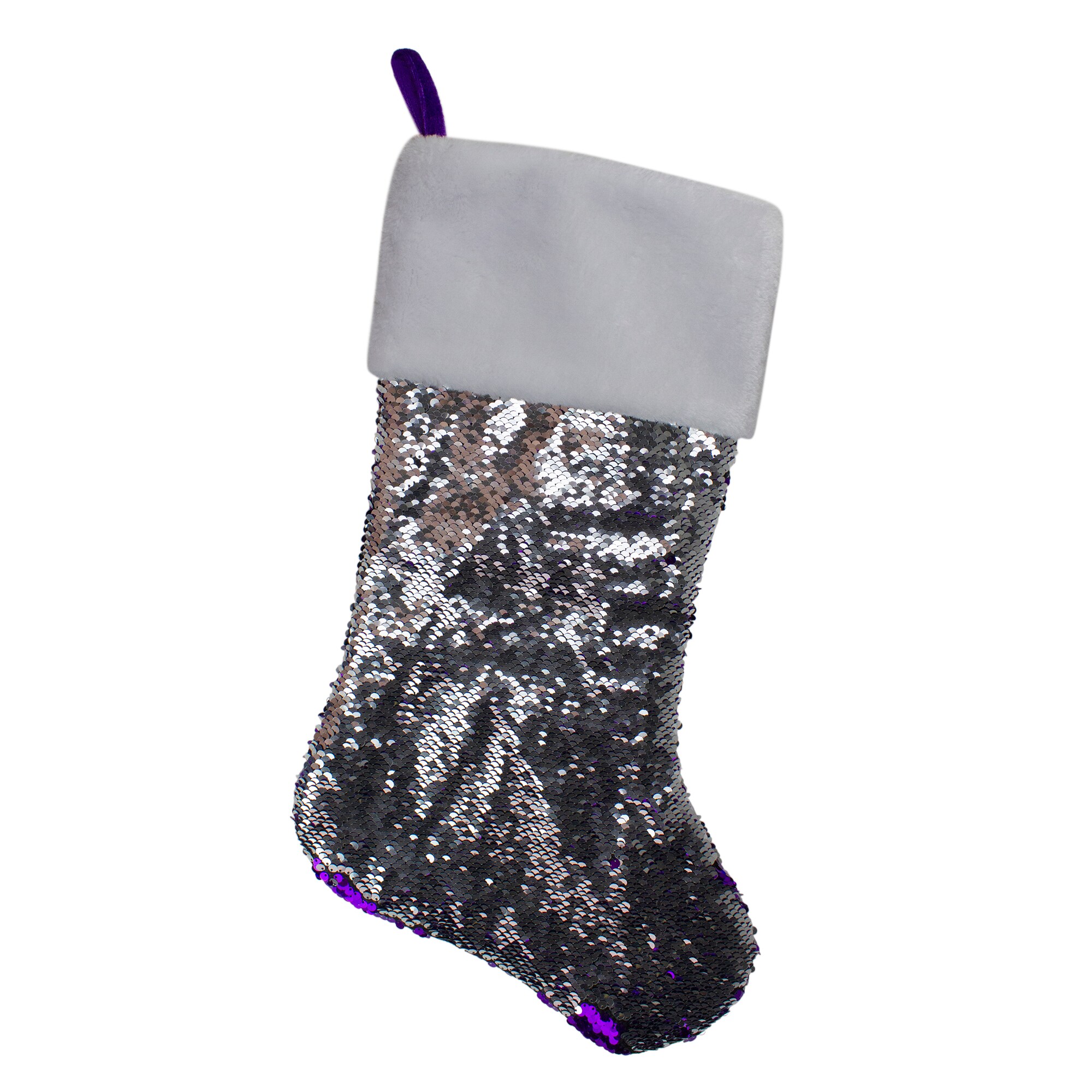 Northlight 23-in Purple Fur Christmas Stocking in the Christmas ...