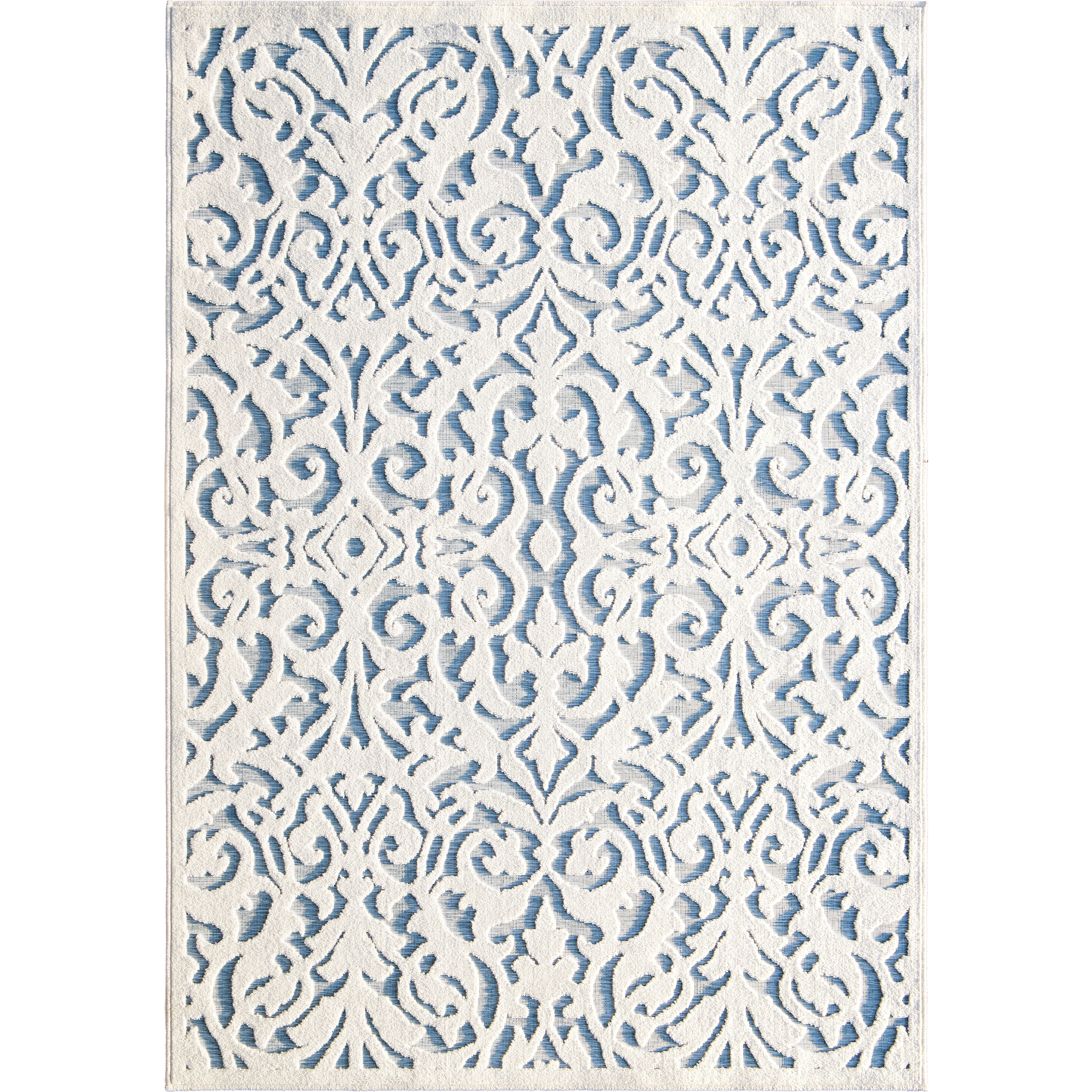 Orian Rugs Pet & Spill Friendly Montorra Abstract White Blue Area Rug, 5'3 x 7'6