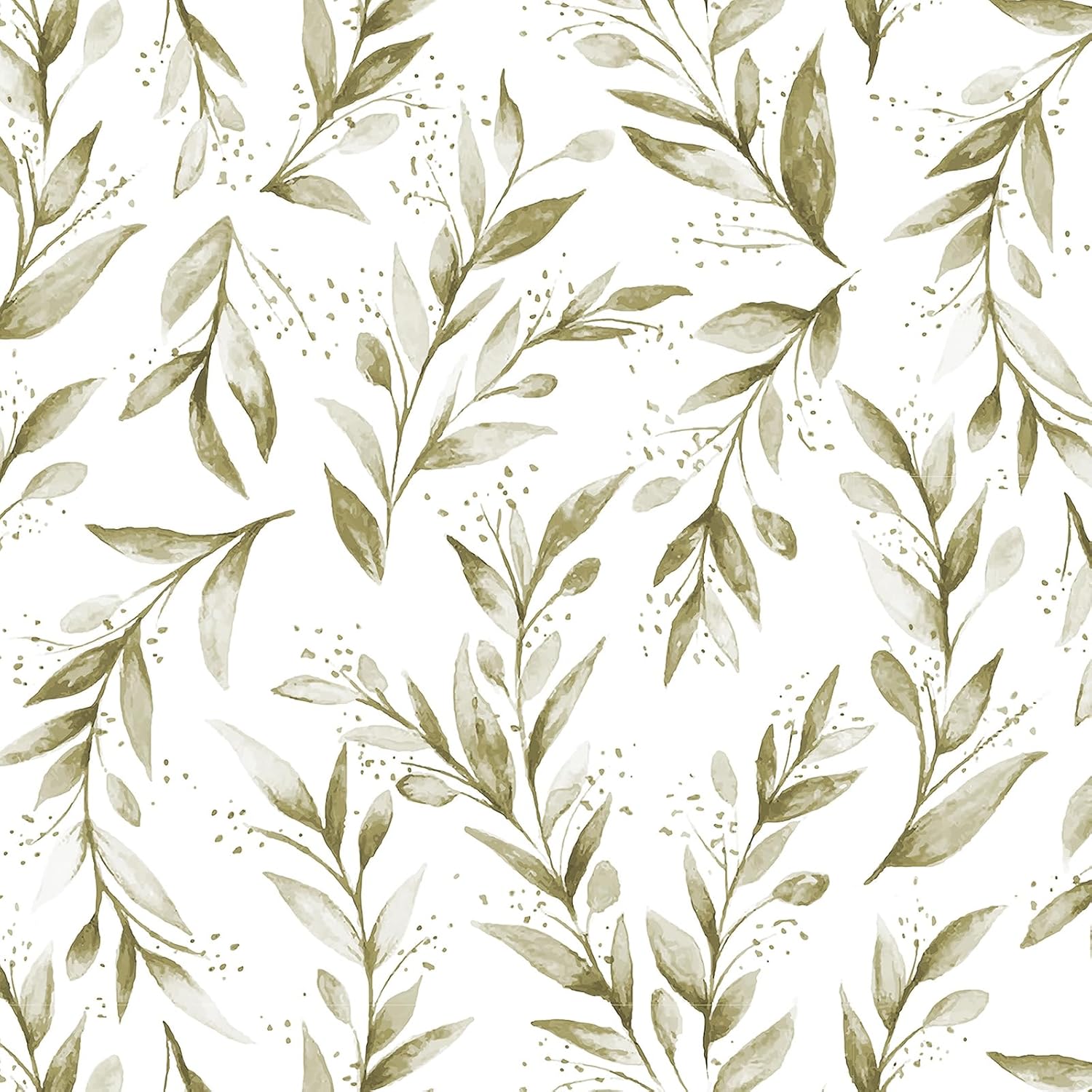 Livebor  Olive Leaf Peel and Stick Wallpaper 17.7inch x 118.1inch Self Adhesive Removable Floral Leaf Contact Paper for Bathroom Cabinets Modern Decorative Vinyl