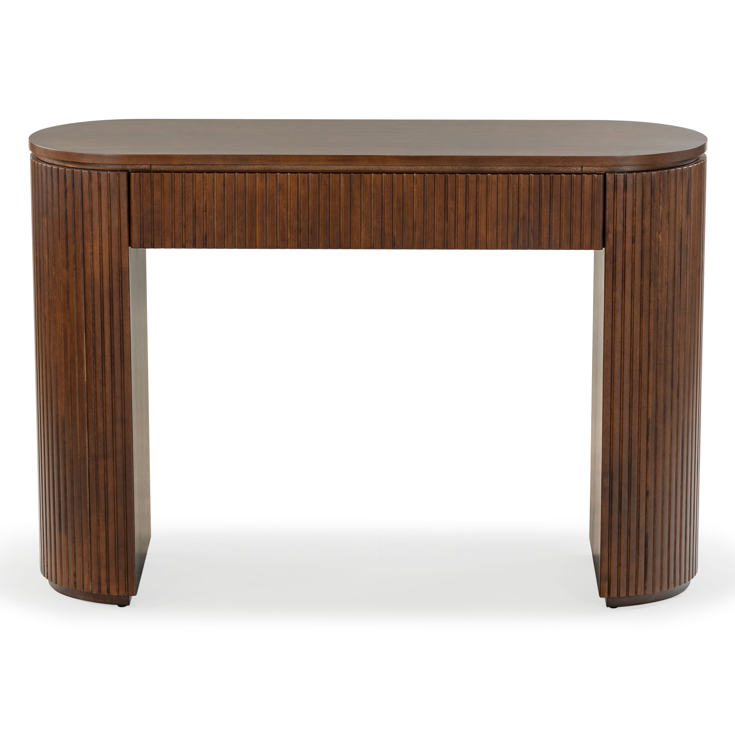 Safavieh  Rikki Coastal Style Fluted 1 Drawer Wood Console/Walnut